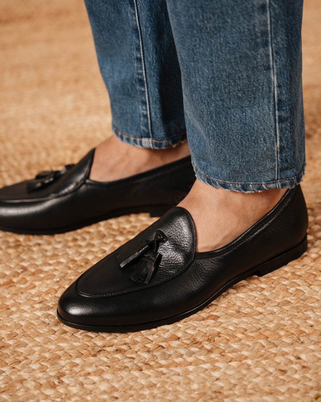 Bellagio Tassel Loafer – Black Milled Leather with Premium Leather Sole