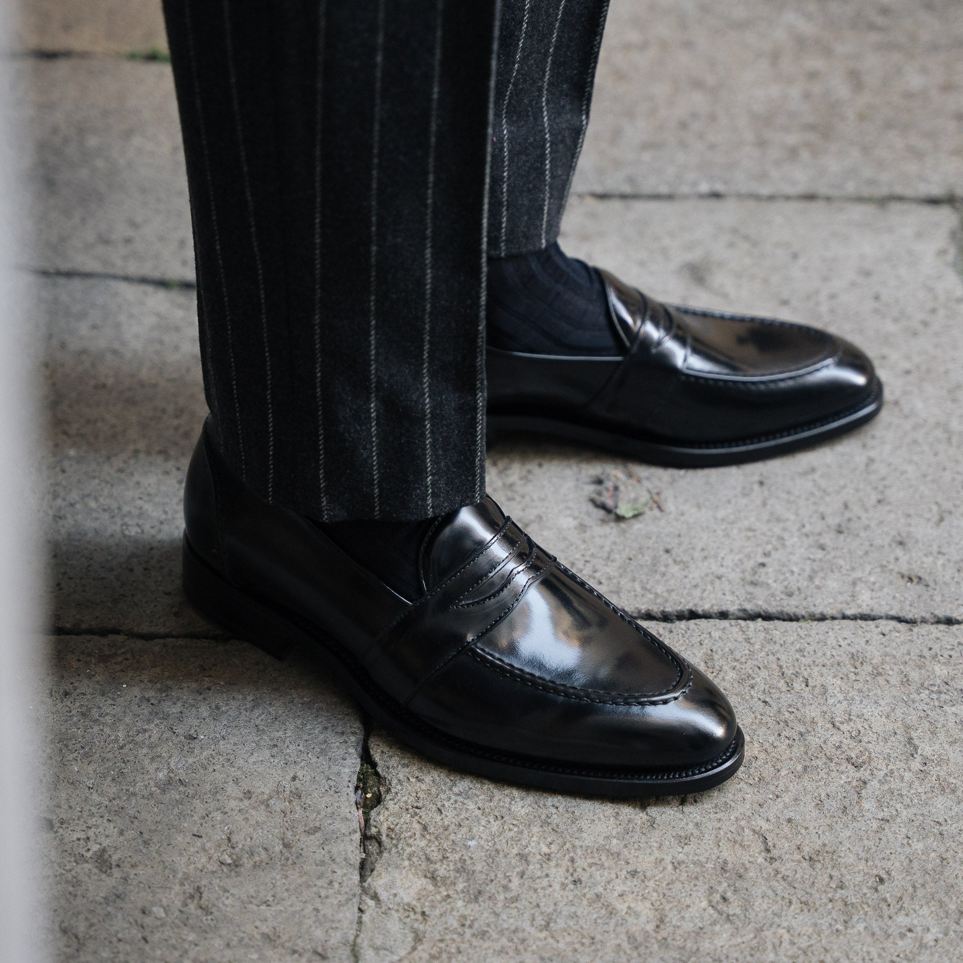Sentinel | Penny Loafer –  Black Leather with Leather sole & Comfort Footbed