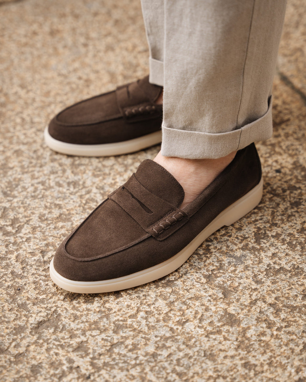 Harbour | Casual Loafer – Dark Brown Suede Leather with Comfortable Cup Sole & Leather Lining