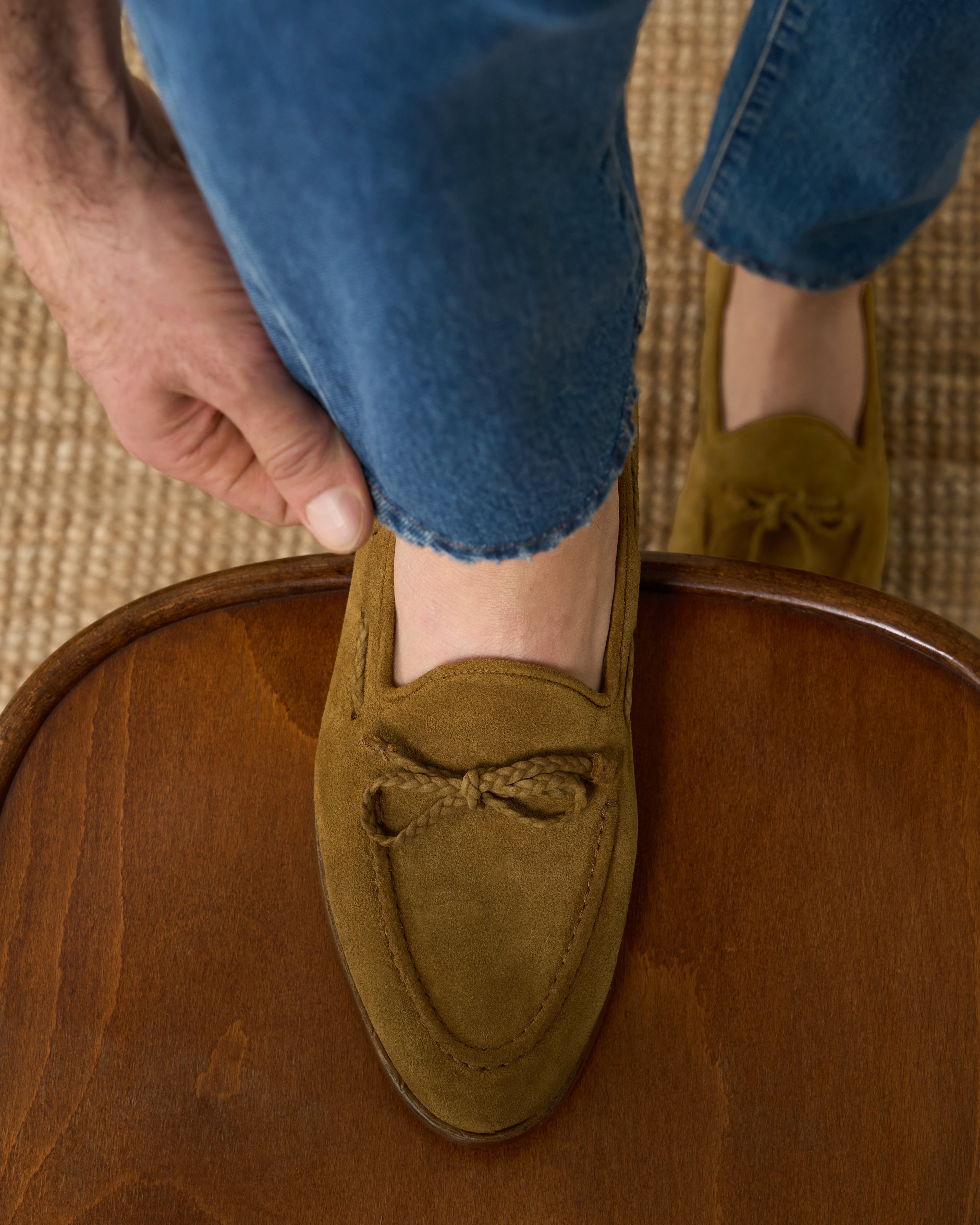 Aristo | Belgian Tassel Loafer – Luxe Beige Washed Suede with Leather Sole & Double Cushioning