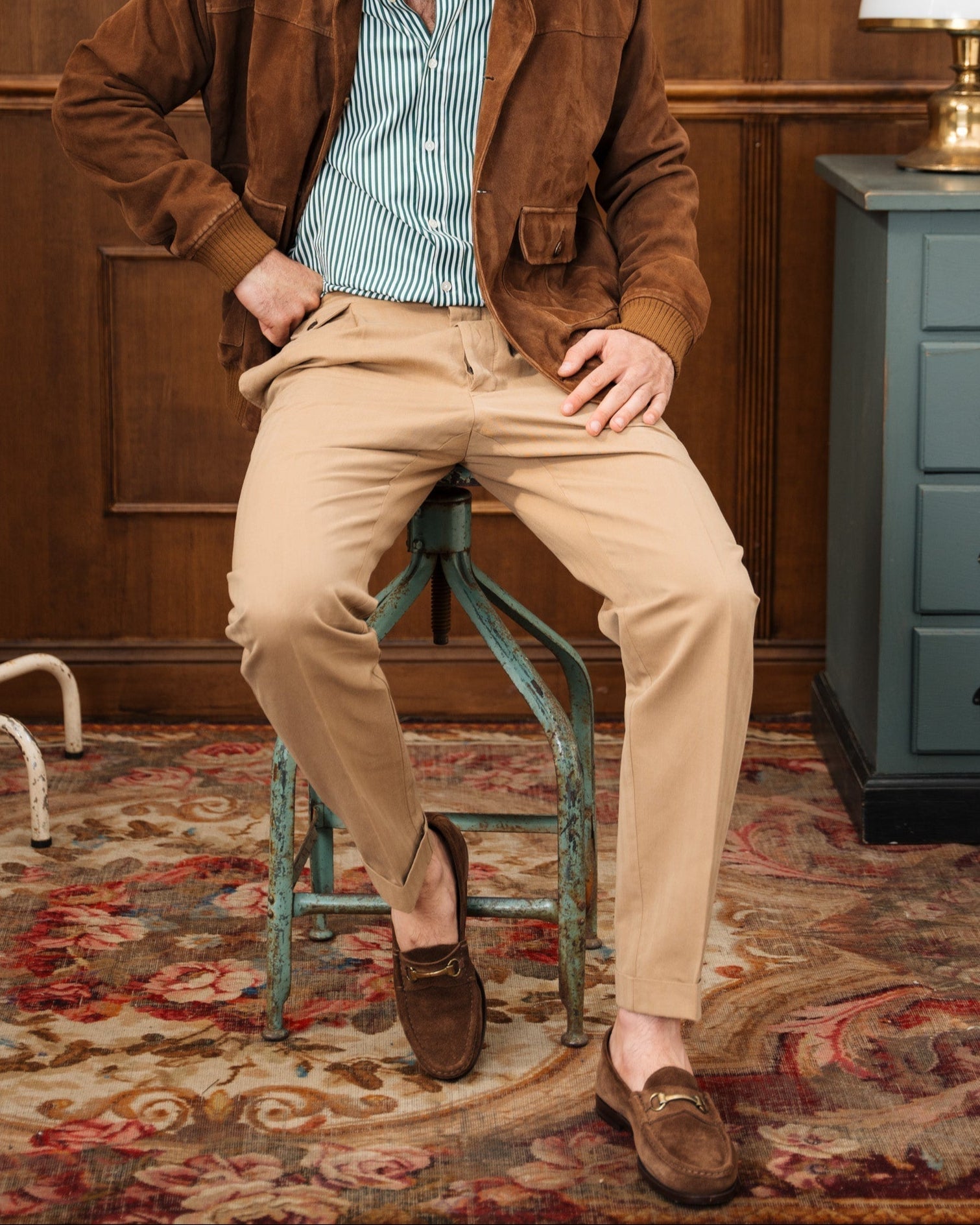 Milano | Brown Suede Leather College Loafer with Horsebit and Lightweight Leather Sole