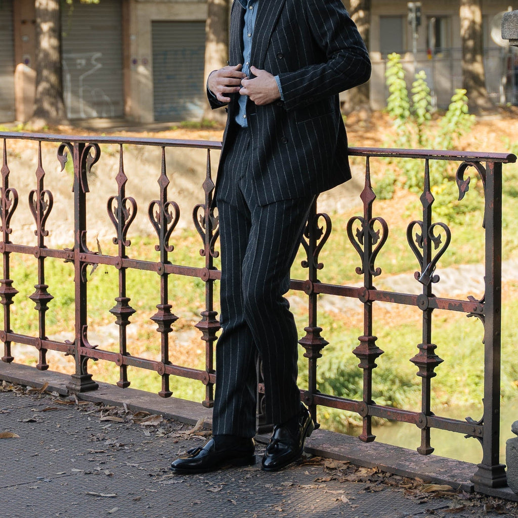 Verona | Black Smooth Leather Loafer with Classic Stitching and Leather Sole