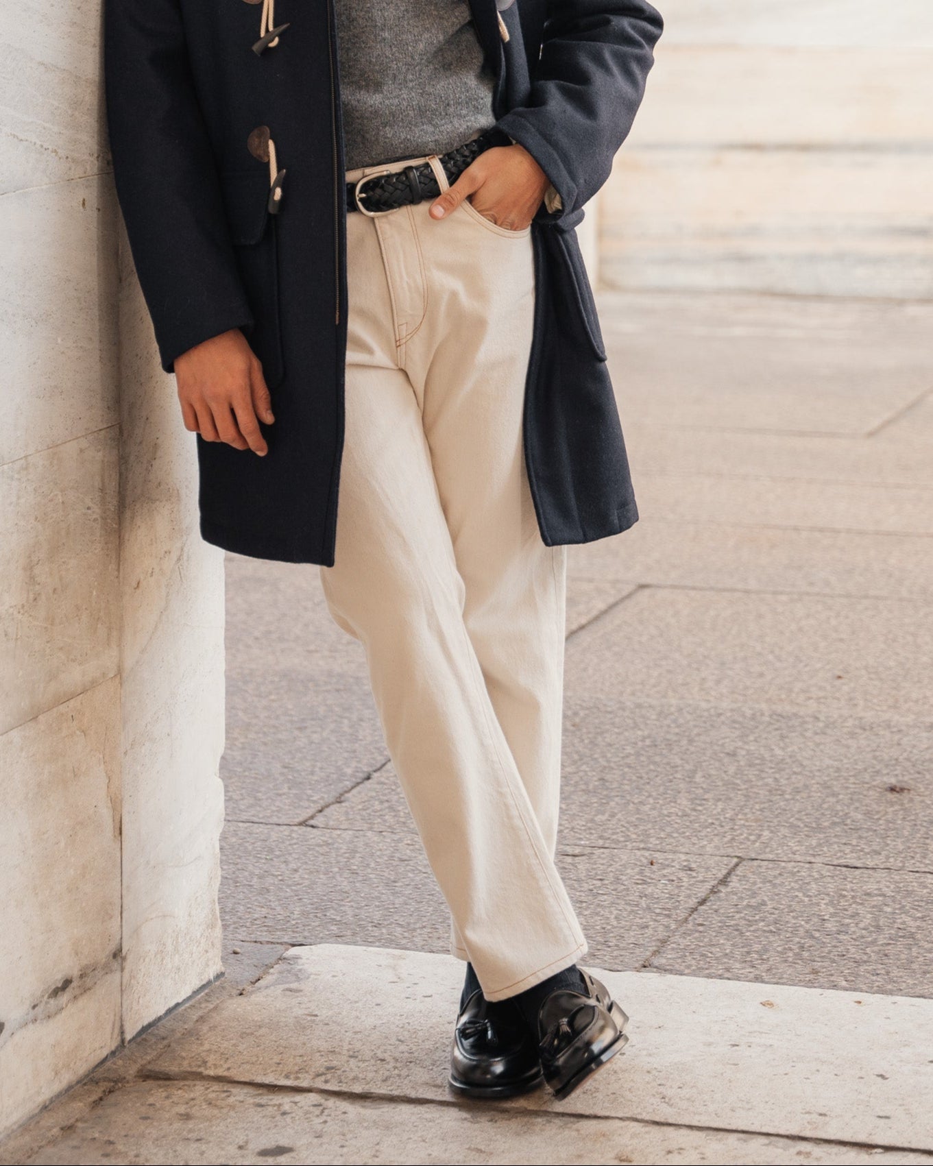 Castello | Tassel Loafer - Black Smooth Leather with Classic Stitching and Leather Sole