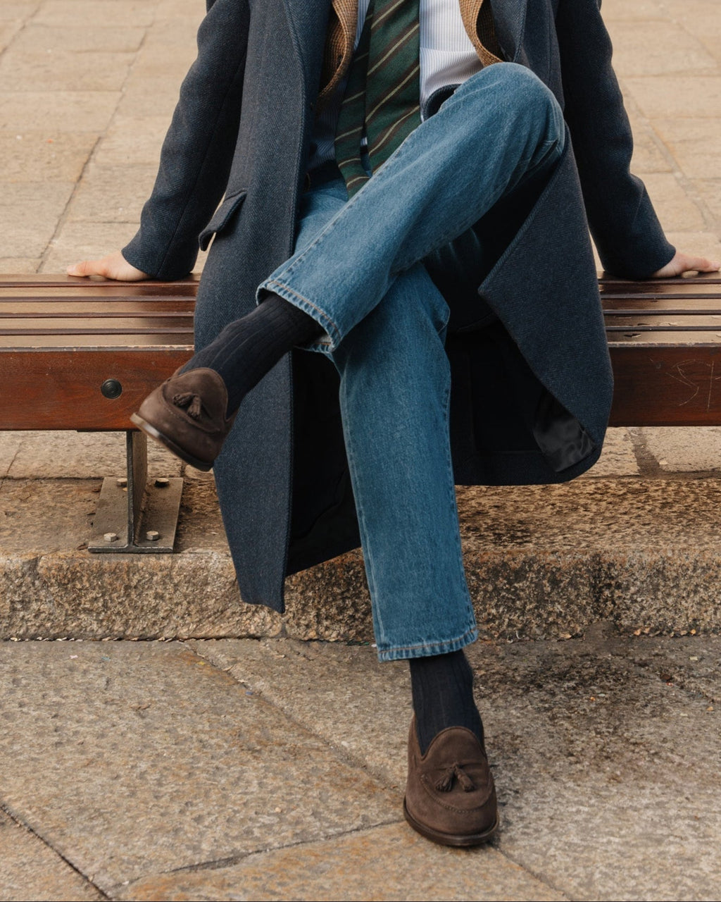 Castello | Tassel Loafer - Dark Brown Suede Leather with Classic Stitching and Leather Sole