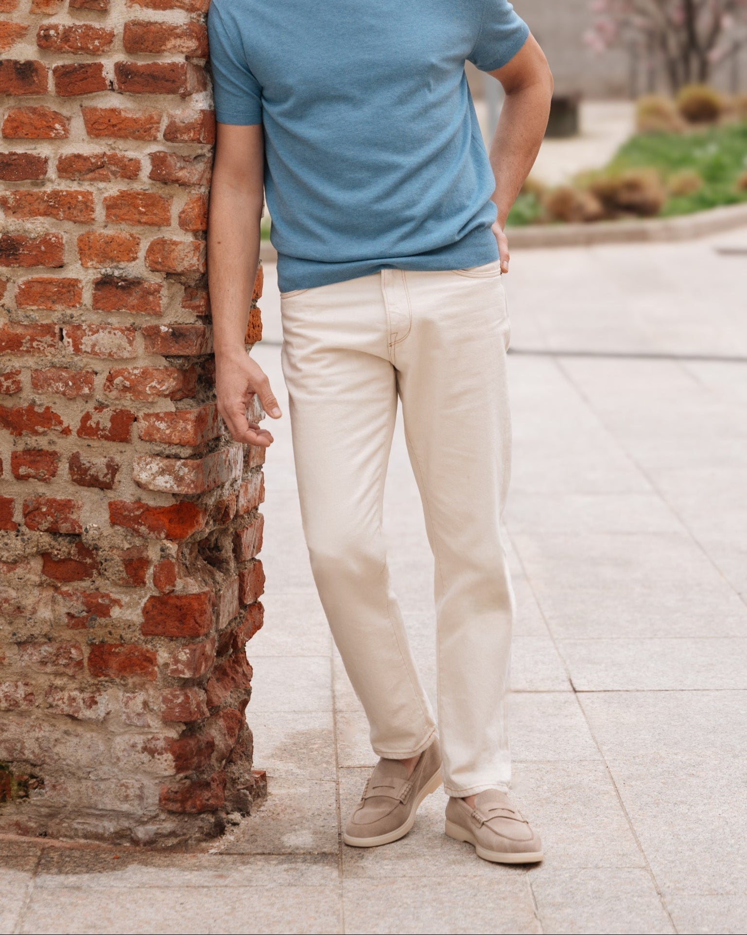 Harbour | Casual Loafer – Beige Suede Leather with Comfortable Cup Sole & Leather Lining