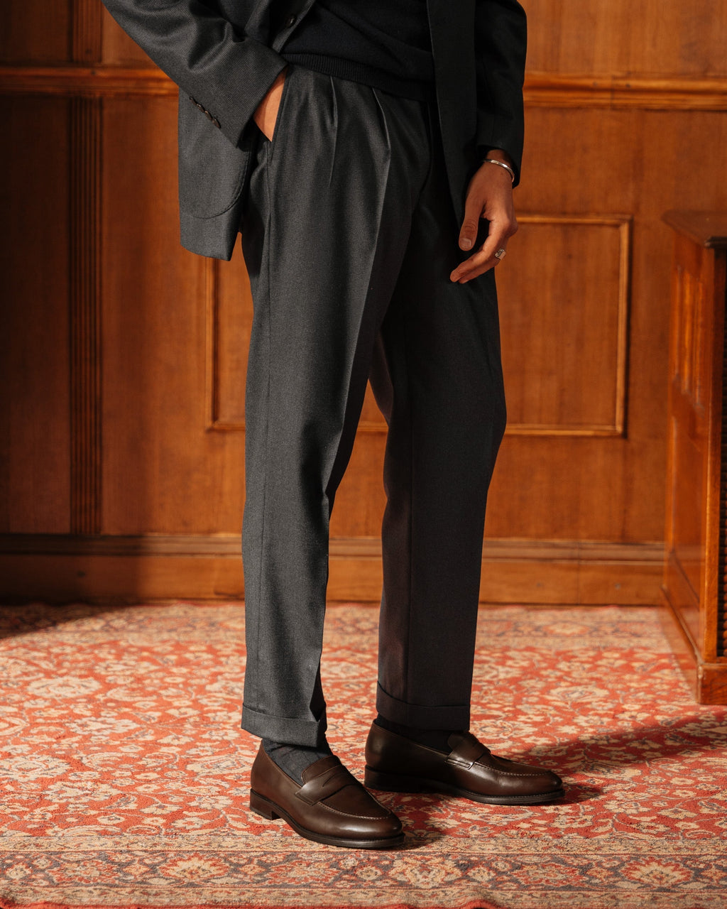 Strider | Penny Loafer – Dark Brown Leather with Leather Sole & Blake-Rapid Construction