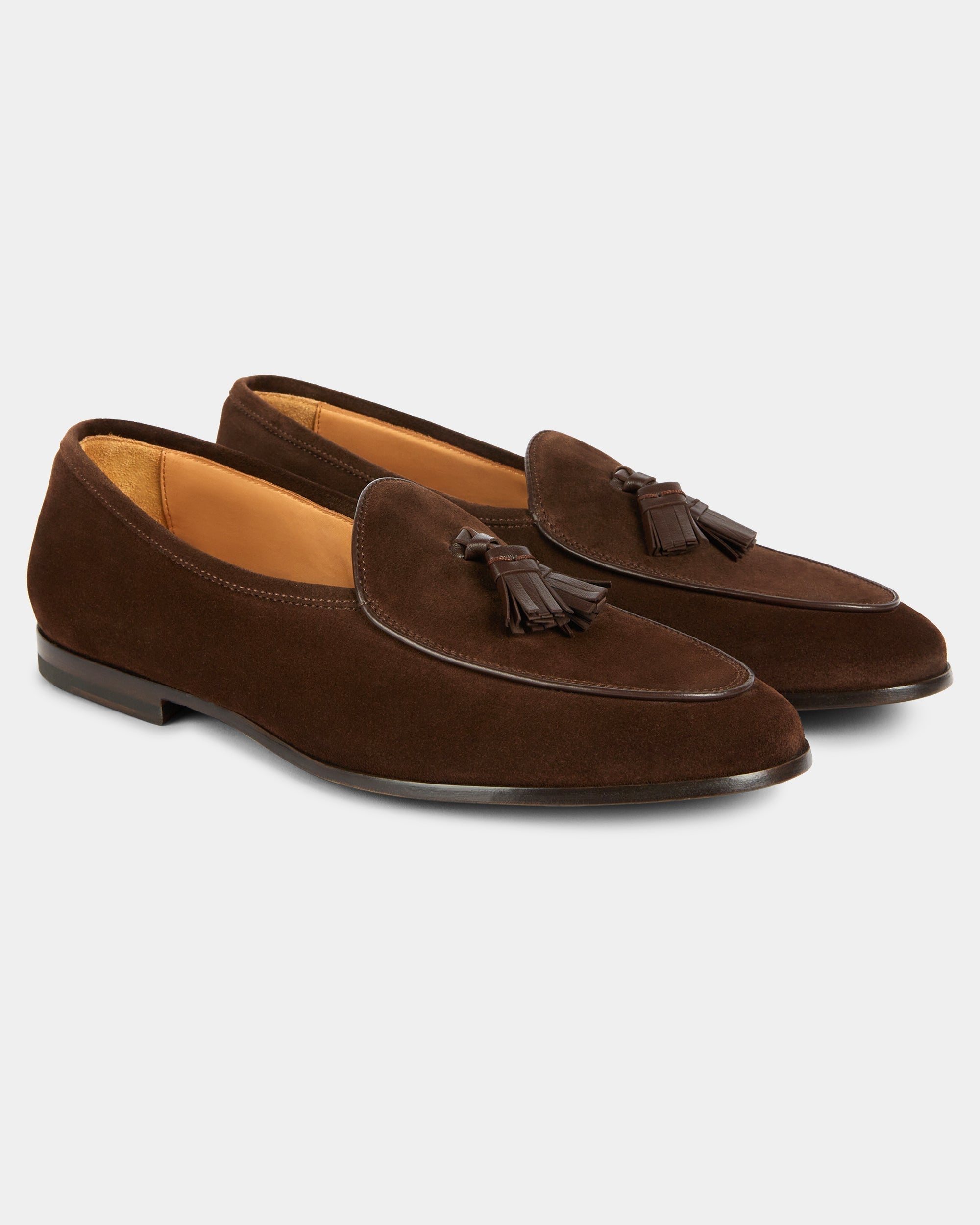 Bellagio Tassel Loafer – Dark Brown Suede Leather with Premium Leather Sole
