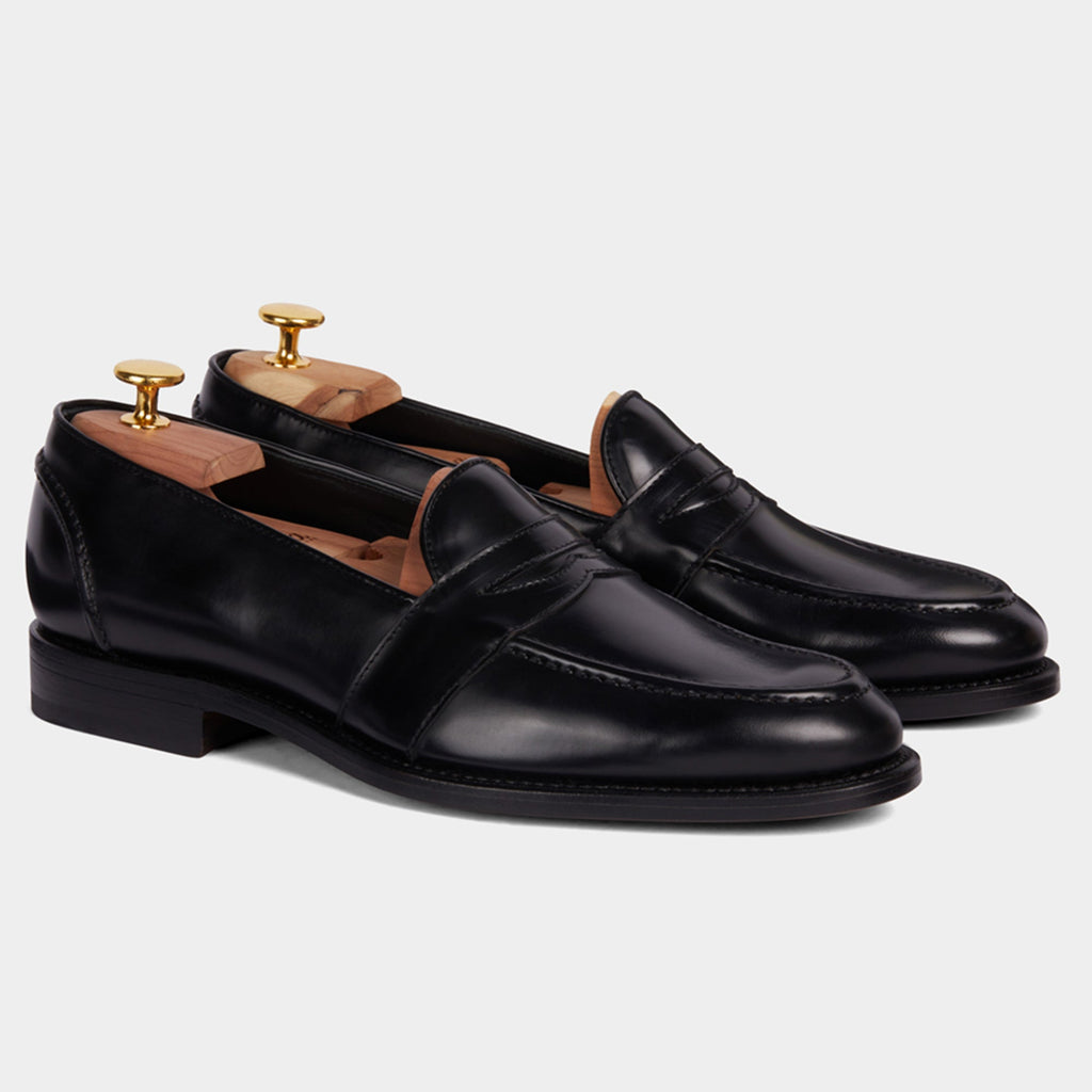 Sentinel | Penny Loafer –  Black Leather with Leather sole & Comfort Footbed