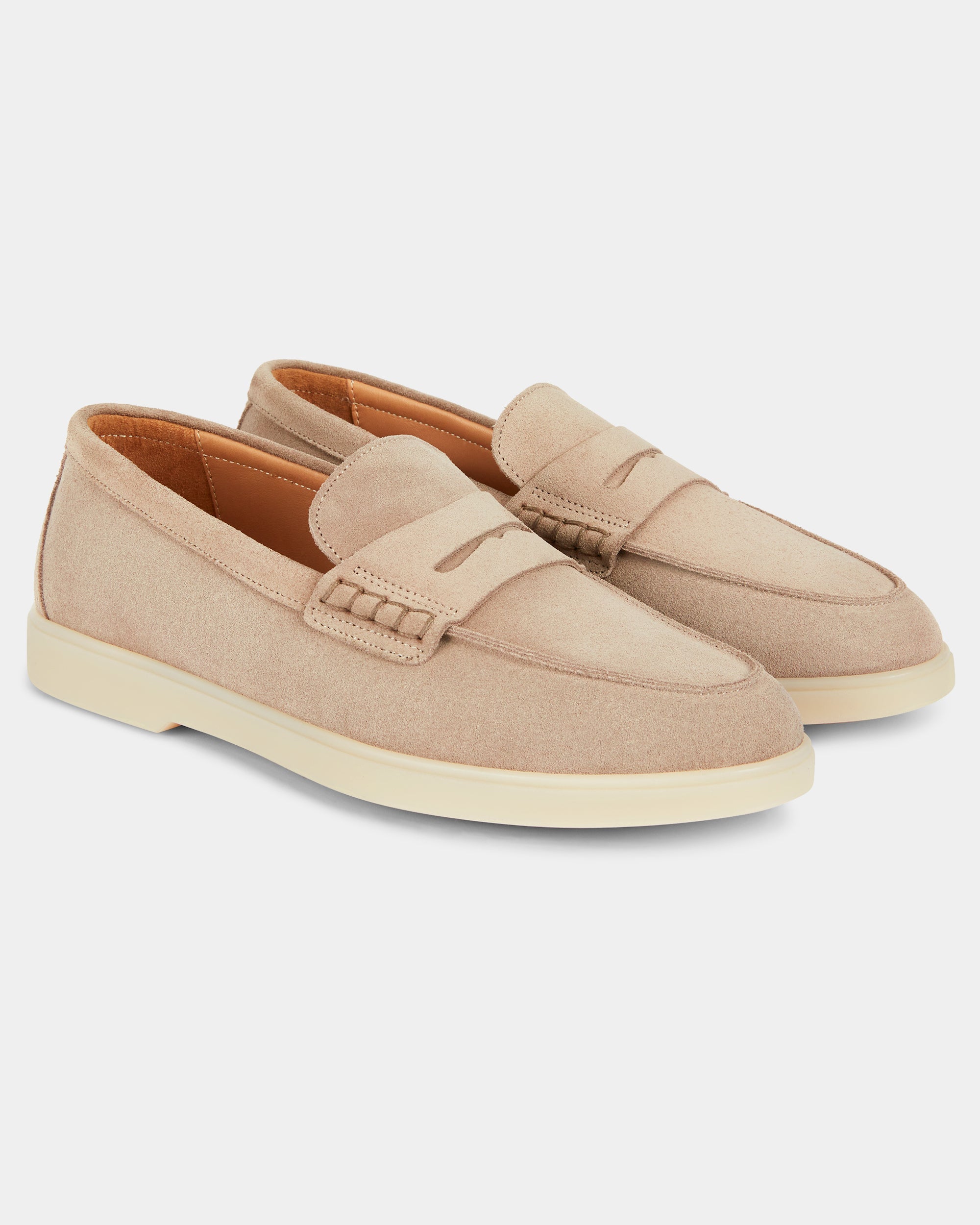 Harbour | Casual Loafer – Beige Suede Leather with Comfortable Cup Sole & Leather Lining