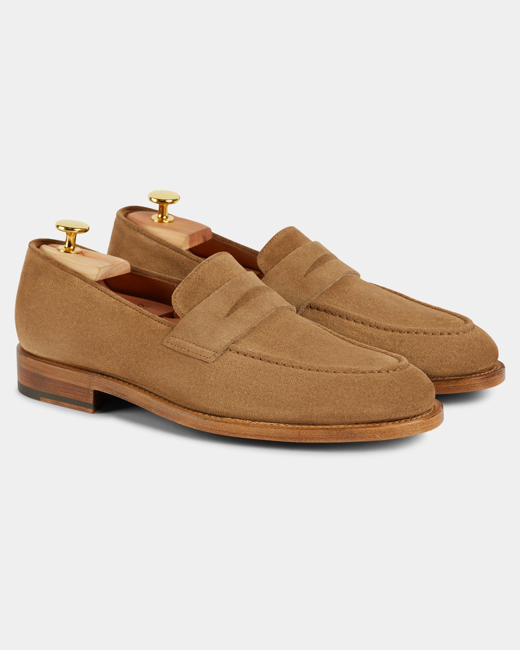 Strider | Penny Loafer – Sand Suede with Leather Sole & Blake-Rapid Construction