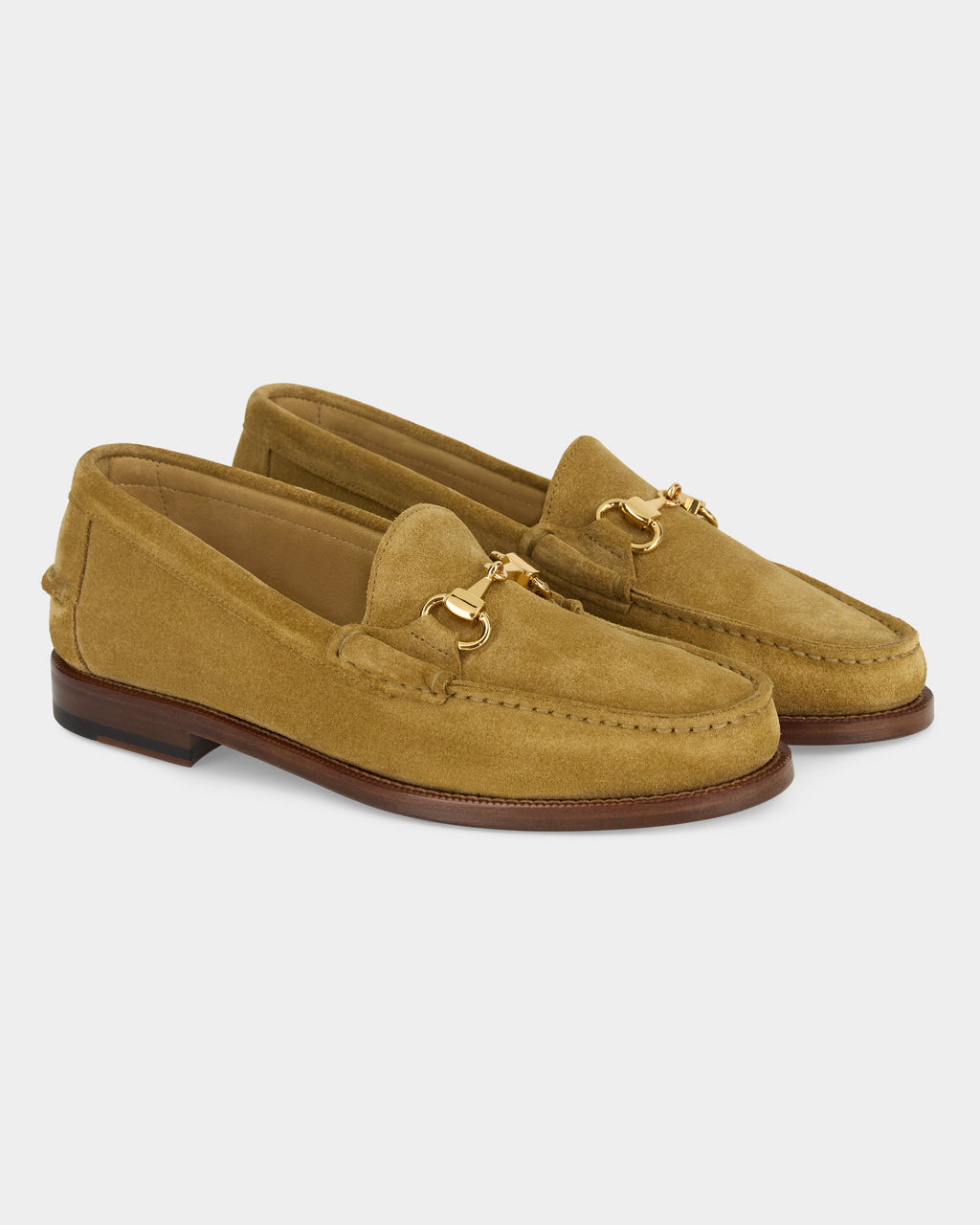 Raiser, Horsebit Penny Loafers - Beige Suede Calf Leather | Classic Collection