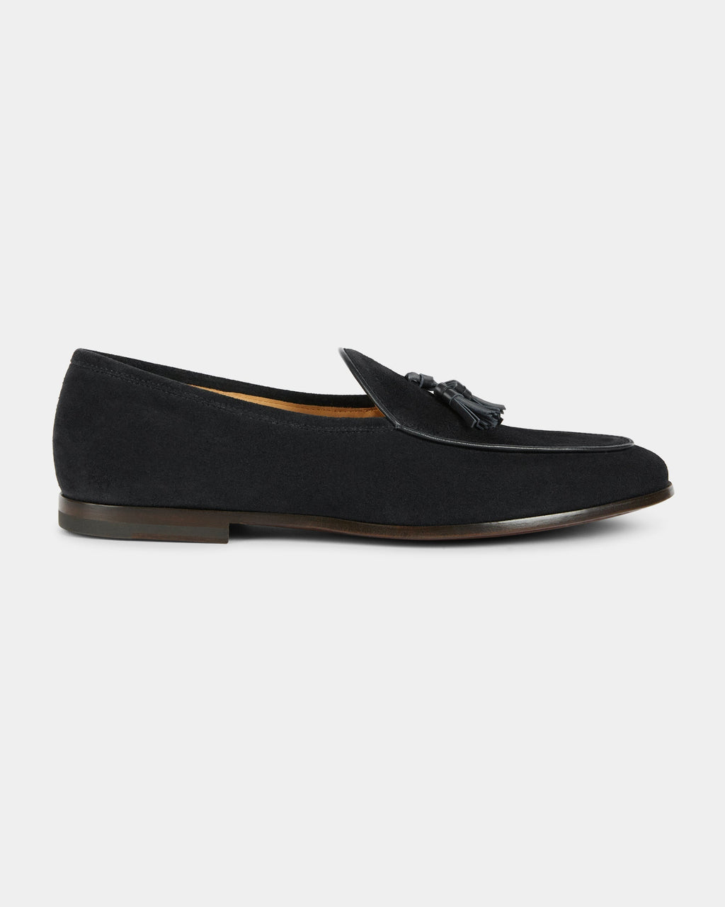 Bellagio Tassel Loafer – Black Suede Calf Leather with Premium Leather Sole