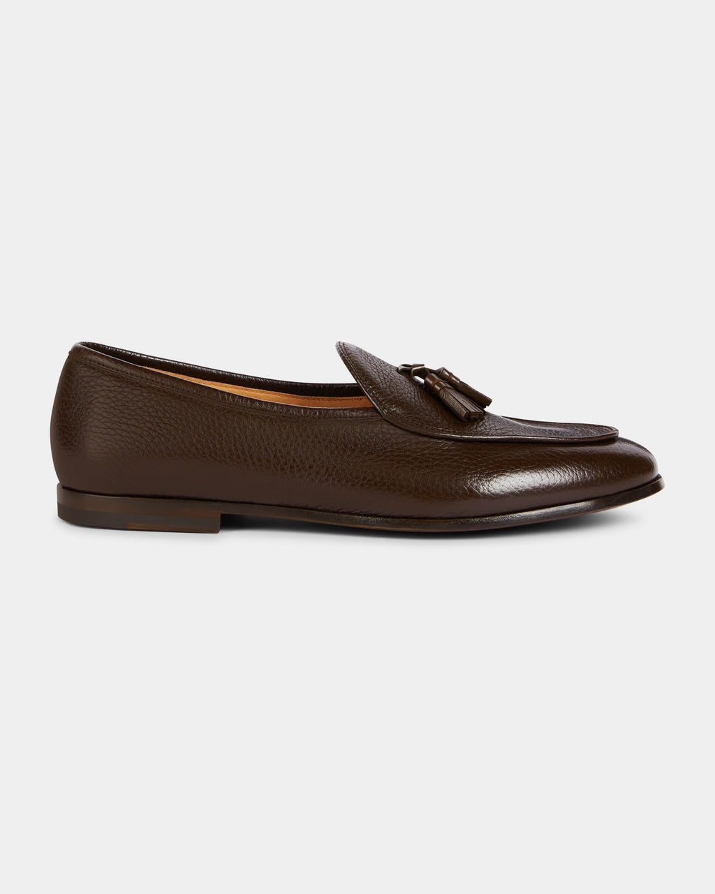 Bellagio Tassel Loafer – Dark Brown Milled Leather with Premium Leather Sole