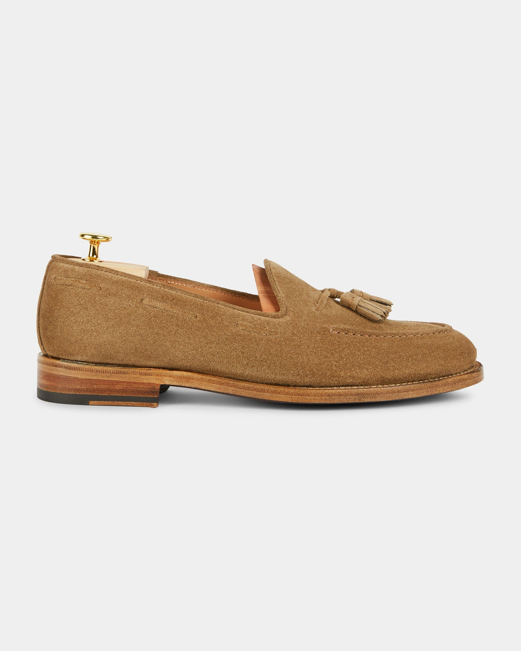 Castello | Tassel Loafer - Sand Beige Suede Leather with Classic Stitching and Leather Sole