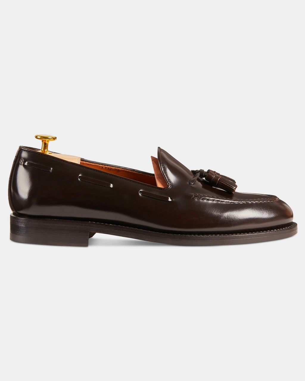 Castello | Tassel Loafer - Dark Brown Smooth Leather with Classic Stitching and Leather Sole