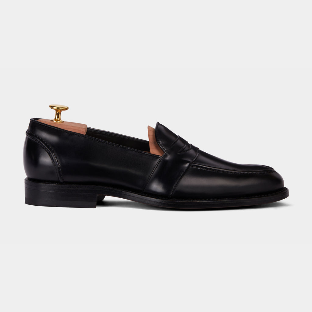 Sentinel | Penny Loafer –  Black Leather with Leather sole & Comfort Footbed