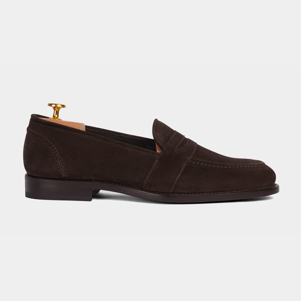 Sentinel | Penny Loafer –  Dark Brown Suede Leather with Leather sole & Comfort Footbed