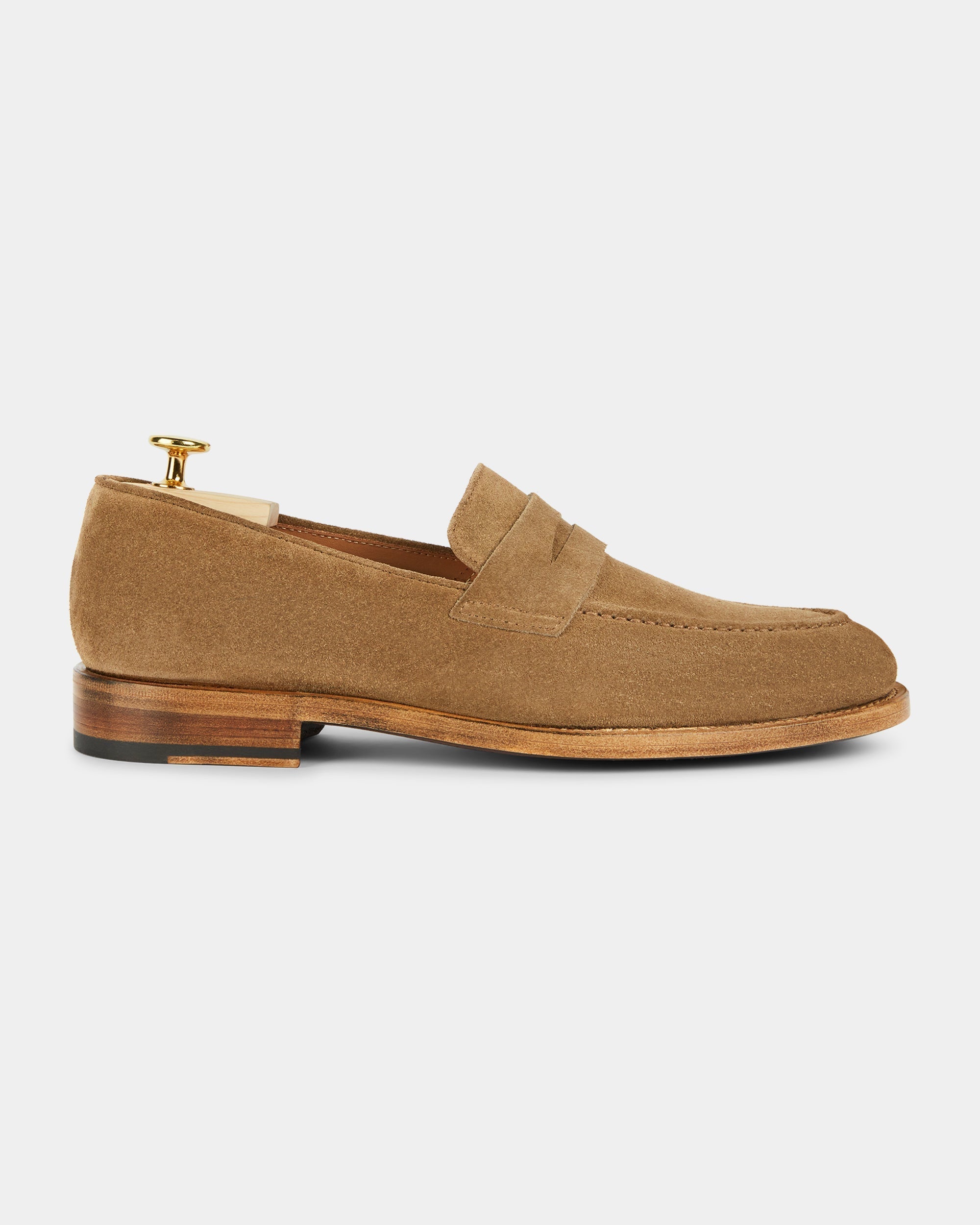 Strider | Penny Loafer – Sand Suede with Leather Sole & Blake-Rapid Construction