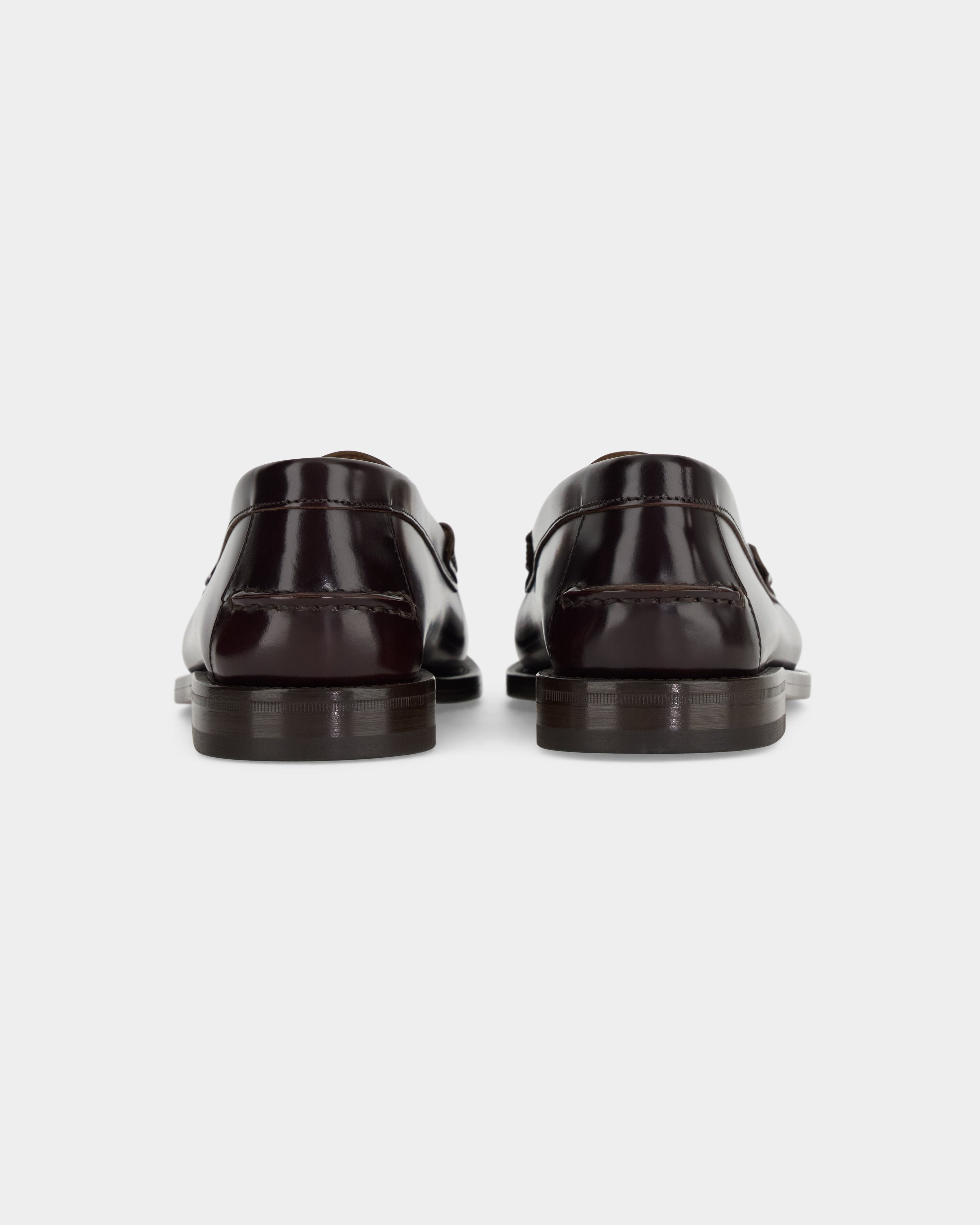 Raiser, Horsebit Penny Loafers - Burgundy Brown Smooth Leather | Lined Classic Collection