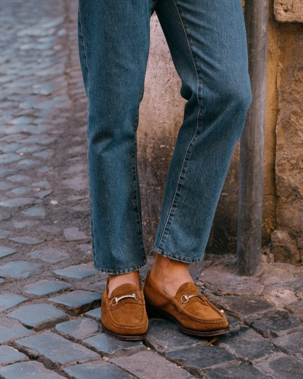 Milano | Tobacco Brown Suede Leather College Loafer with Horsebit and Lightweight Leather Sole