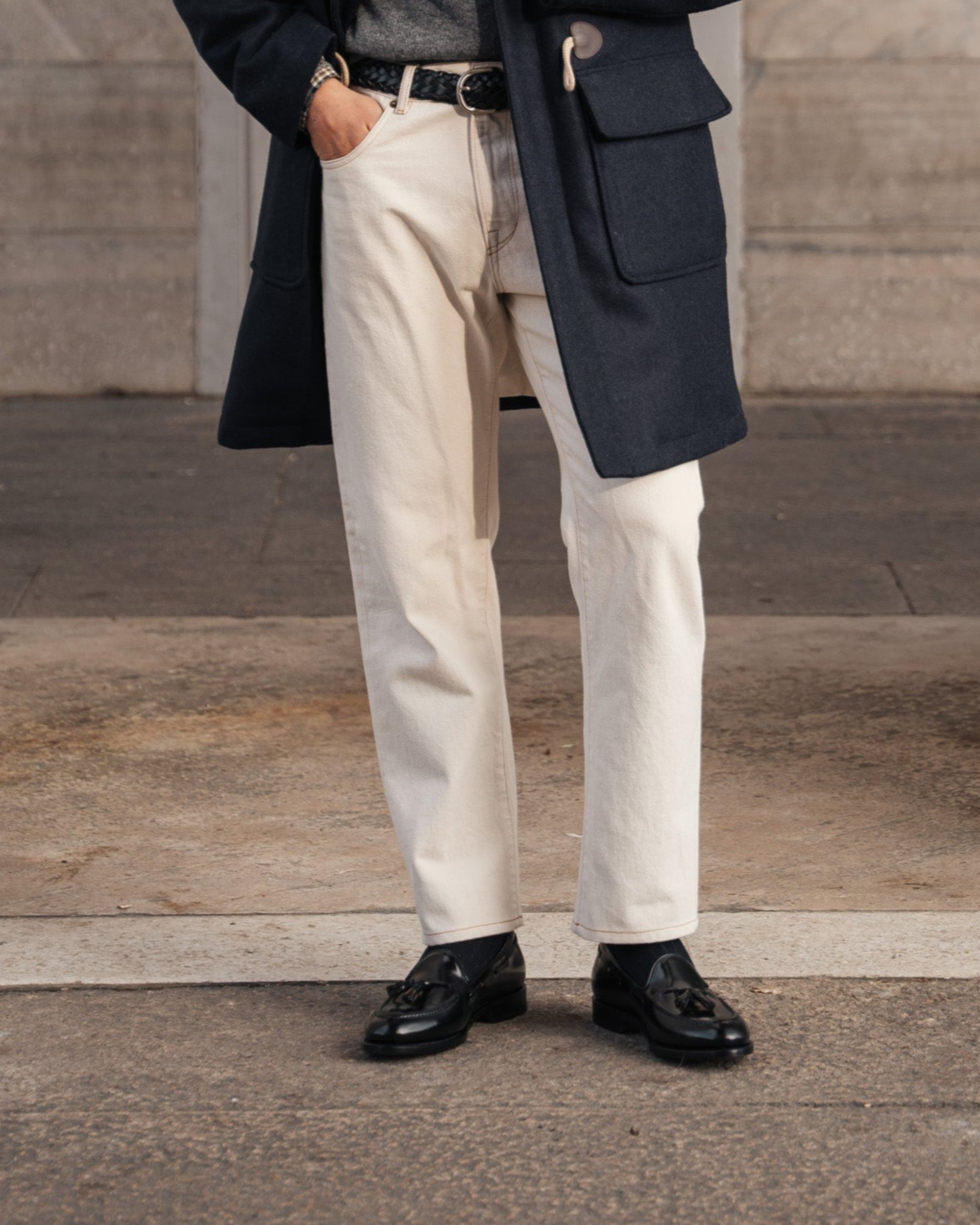 Castello | Tassel Loafer - Black Smooth Leather with Classic Stitching and Leather Sole