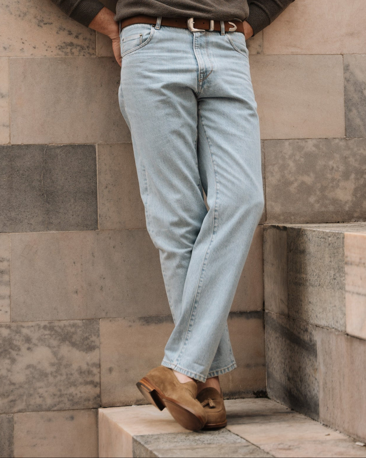 Castello | Tassel Loafer - Sand Beige Suede Leather with Classic Stitching and Leather Sole