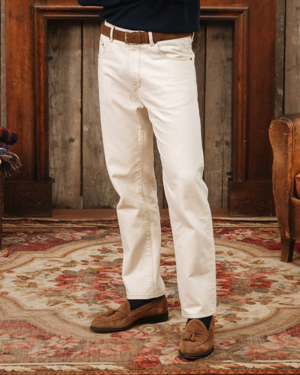 Castello | Tassel Loafer - Tobacco Brown Suede Leather with Classic Stitching and Leather Sole