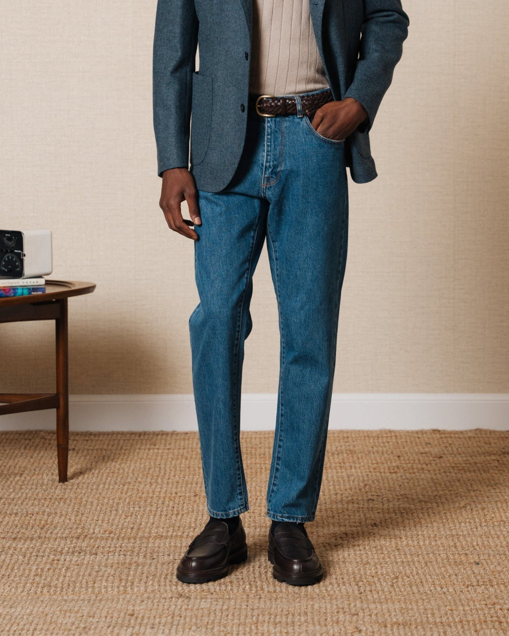 Montclair | Penny Loafer – Dark Brown Milled Leather with Rubber Lug Sole & Fine Stitching