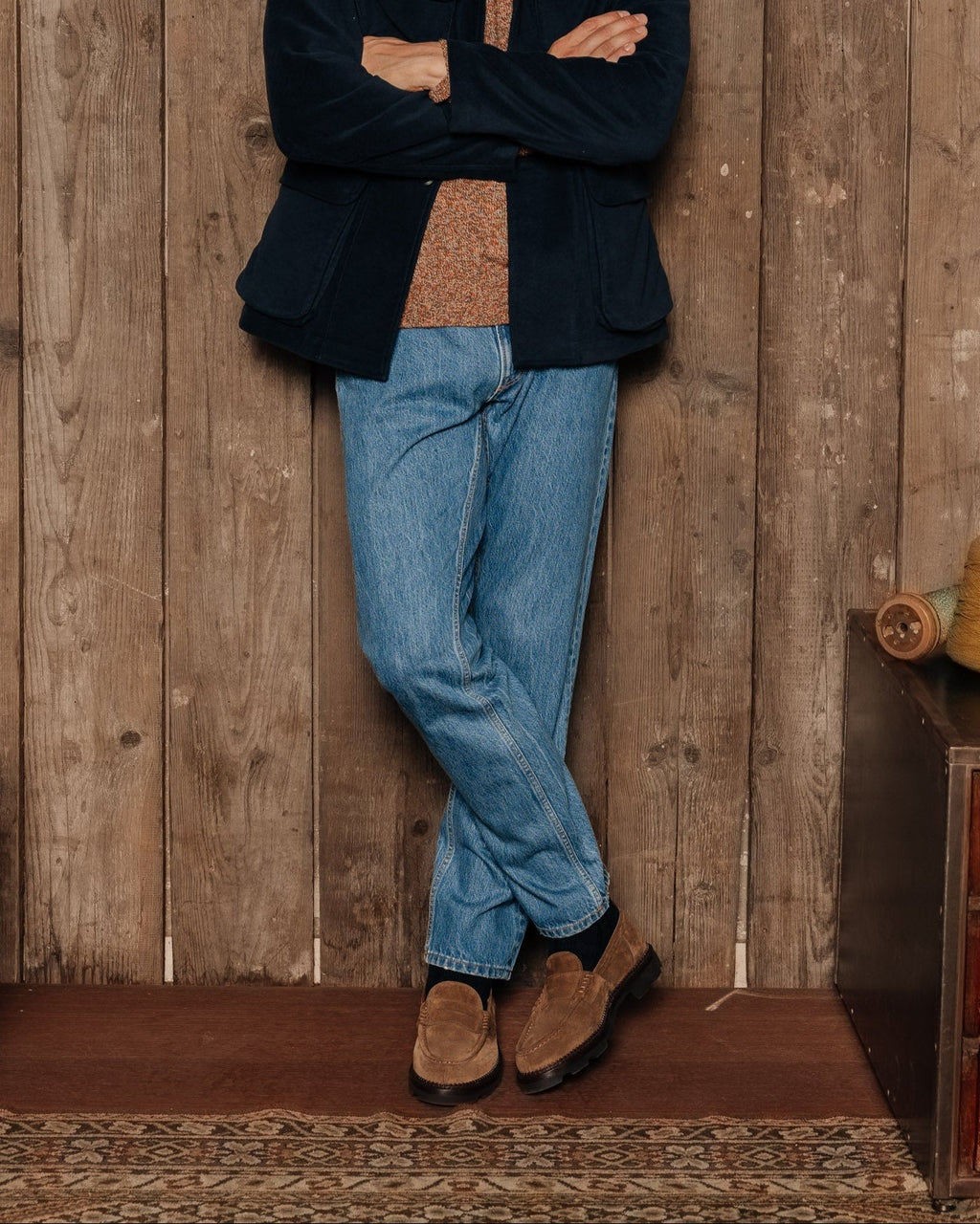 Montclair | Penny Loafer – Rich Tobacco Brown Suede Leather with Rubber Lug Sole & Fine Stitching