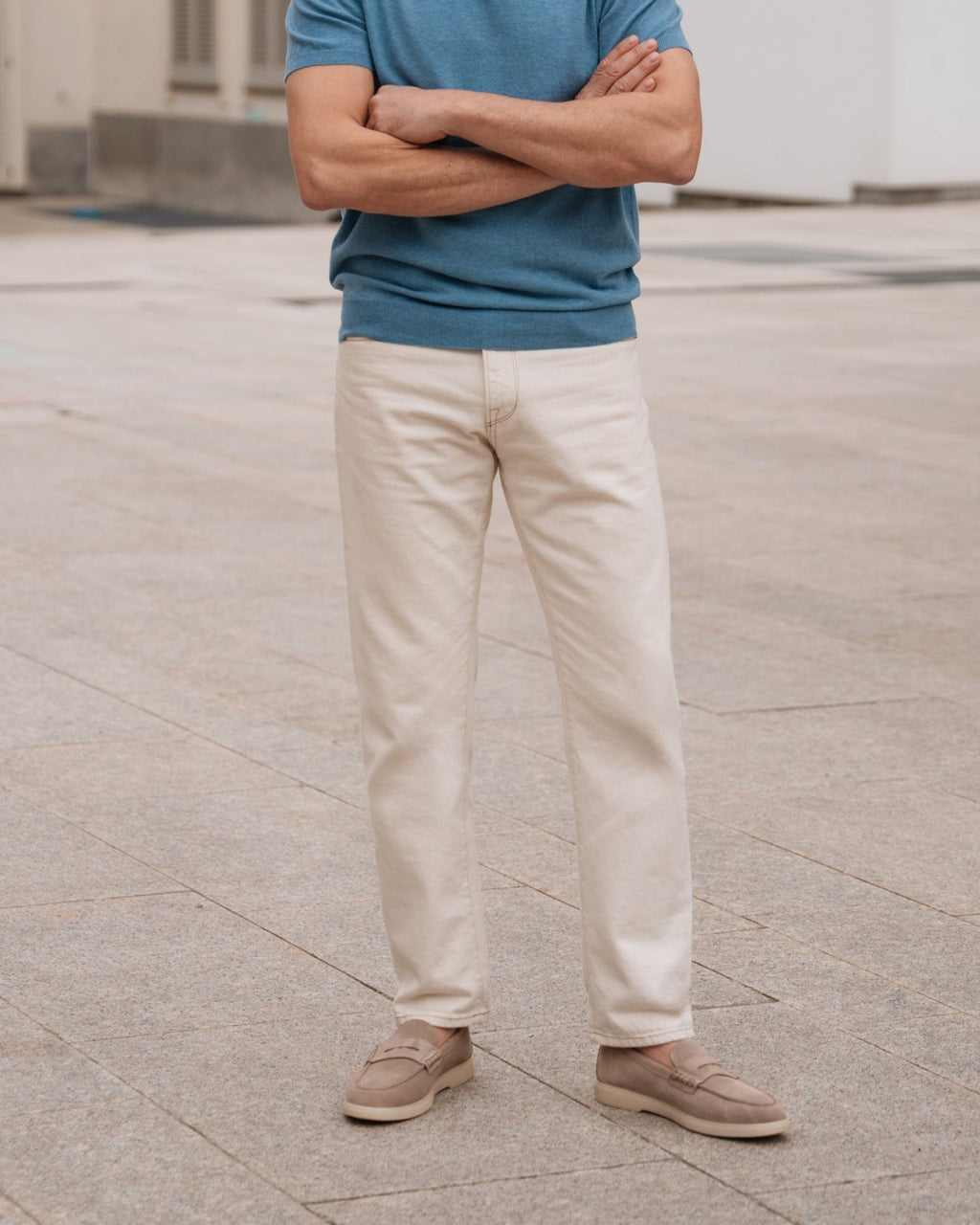 Harbour | Casual Loafer – Beige Suede Leather with Comfortable Cup Sole & Leather Lining