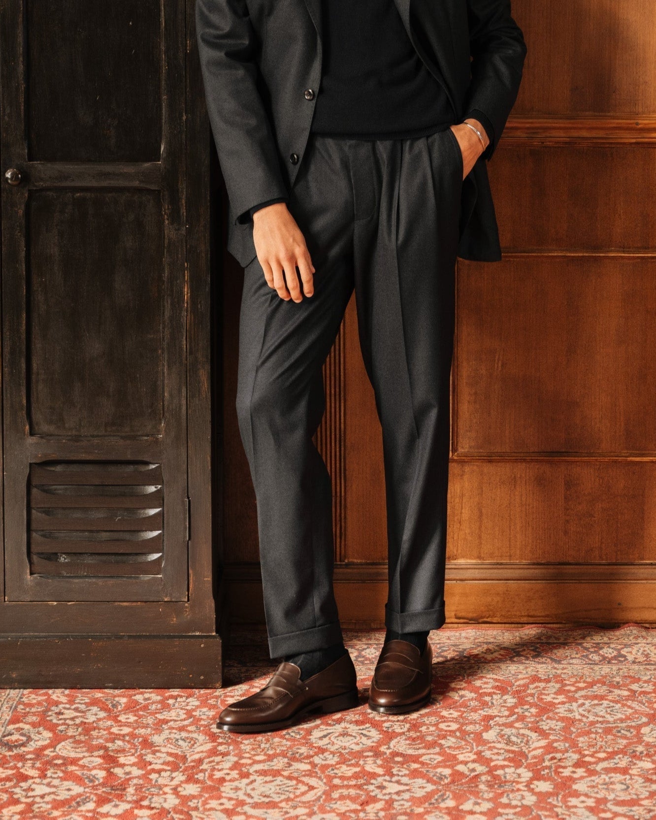 Strider | Penny Loafer – Dark Brown Leather with Leather Sole & Blake-Rapid Construction