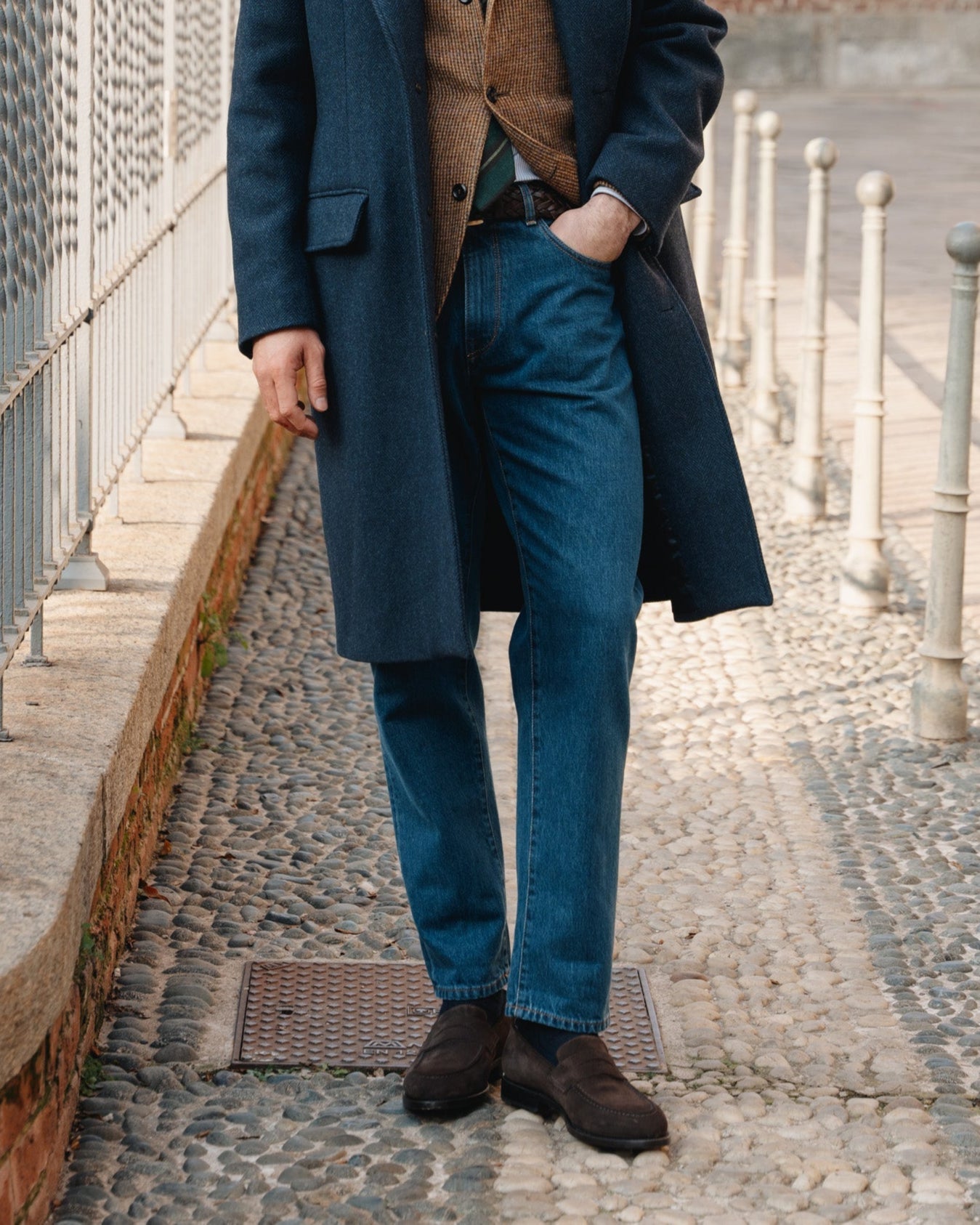 Strider | Penny Loafer – Dark Brown Suede with Leather Sole & Blake-Rapid Construction