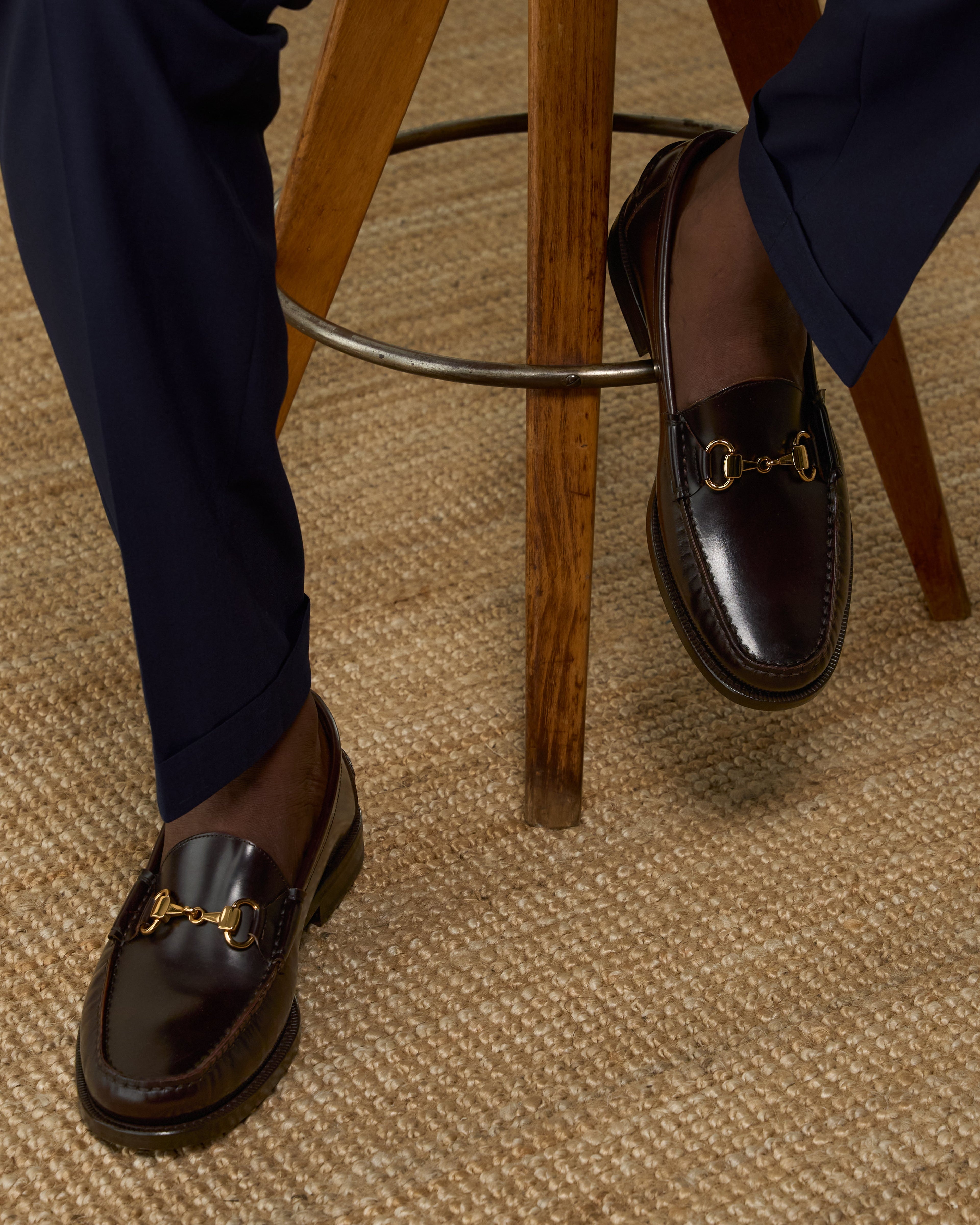 Raiser, Horsebit Penny Loafers - Burgundy Brown Smooth Leather | Lined Classic Collection