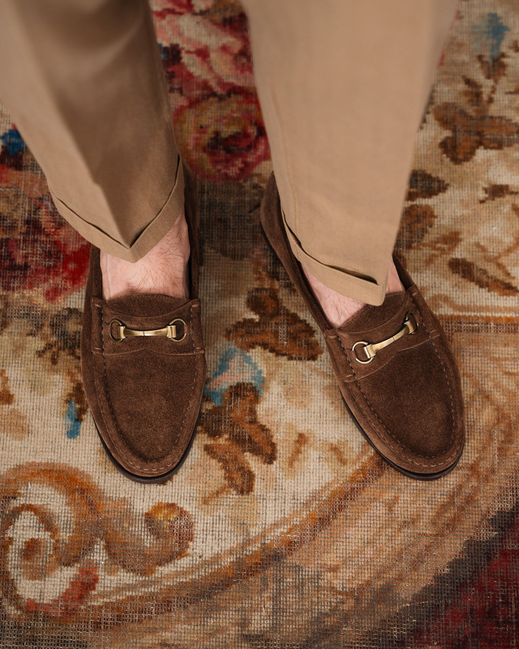 Milano | Brown Suede Leather College Loafer with Horsebit and Lightweight Leather Sole