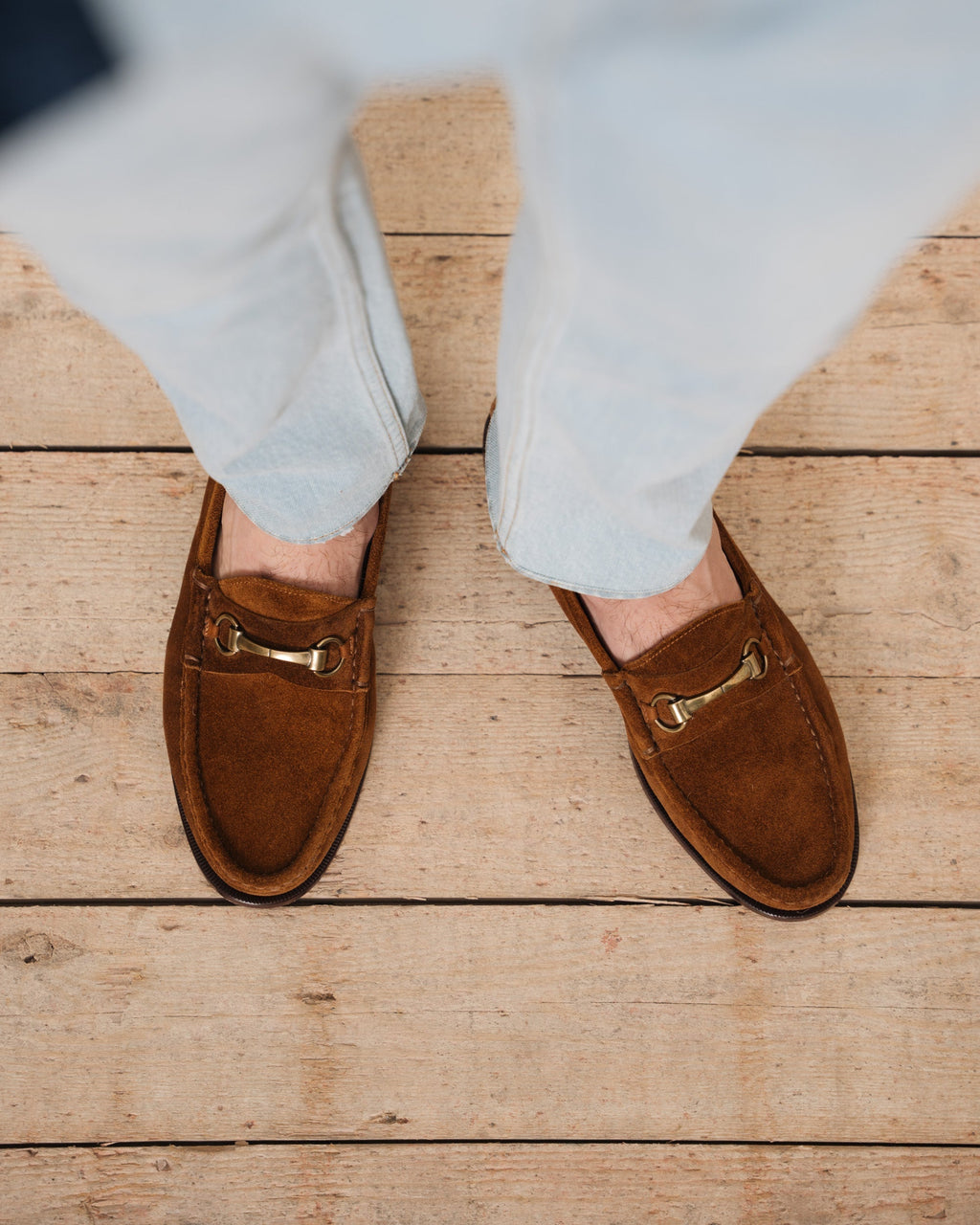 Milano | Tobacco Brown Suede Leather College Loafer with Horsebit and Lightweight Leather Sole