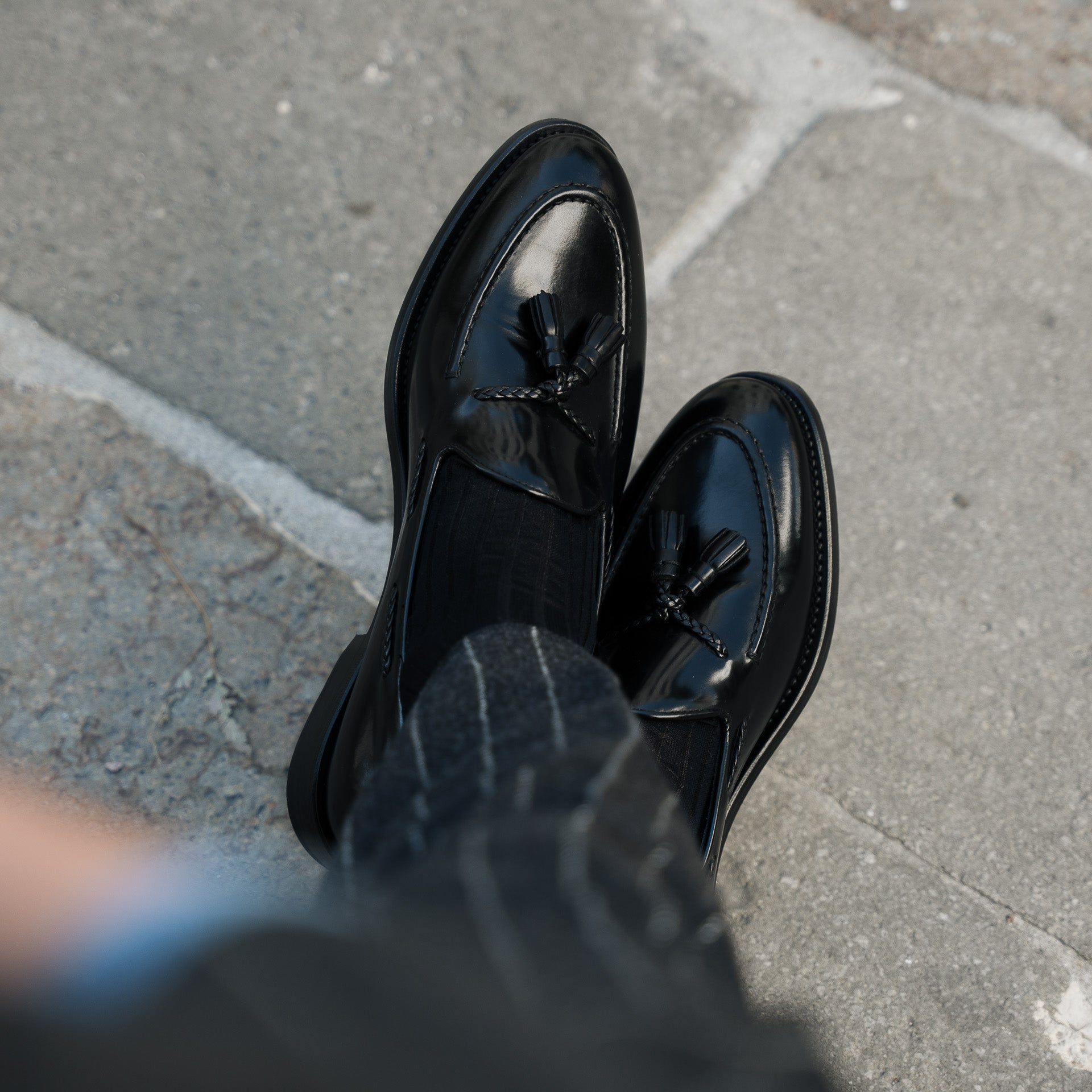 Verona | Black Smooth Leather Loafer with Classic Stitching and Leather Sole