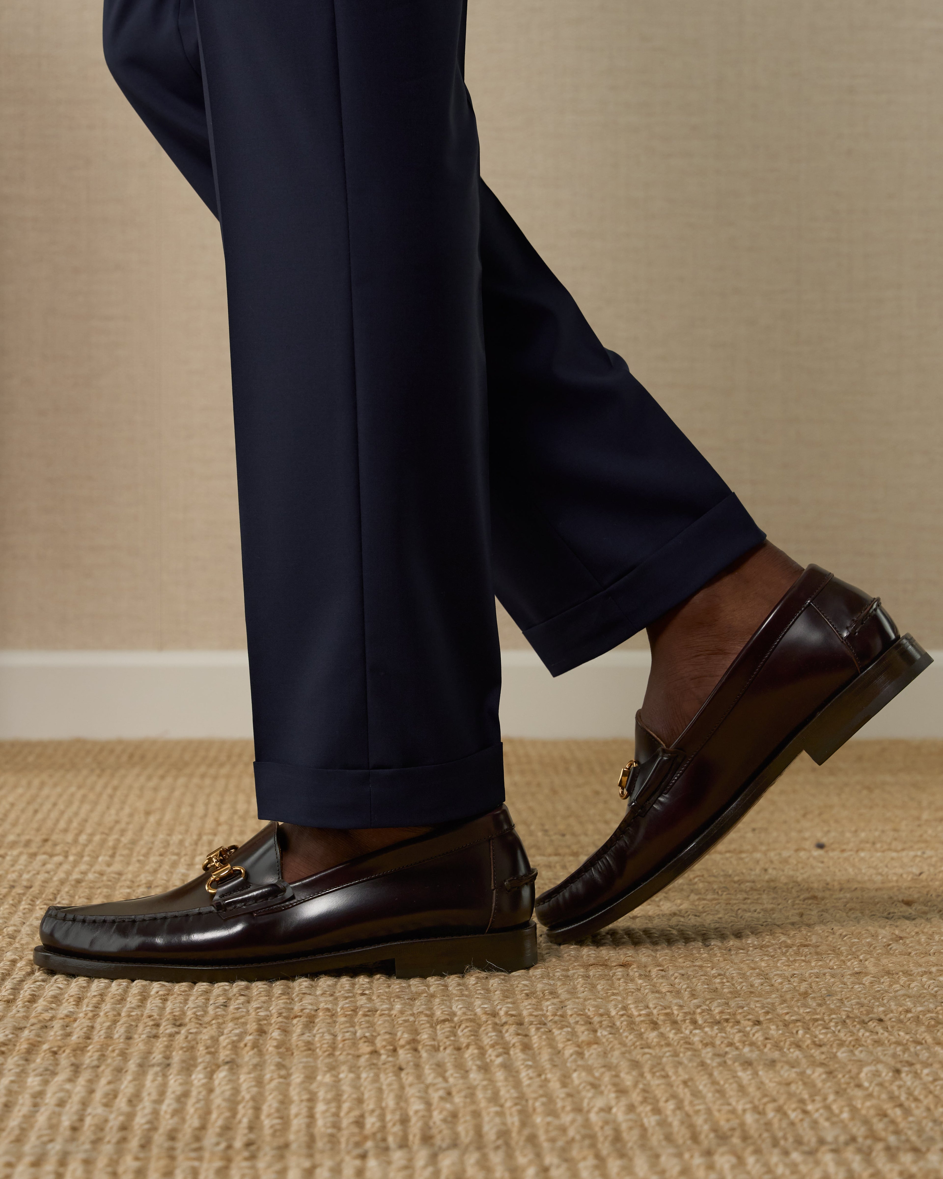 Raiser, Horsebit Penny Loafers - Burgundy Brown Smooth Leather | Lined Classic Collection