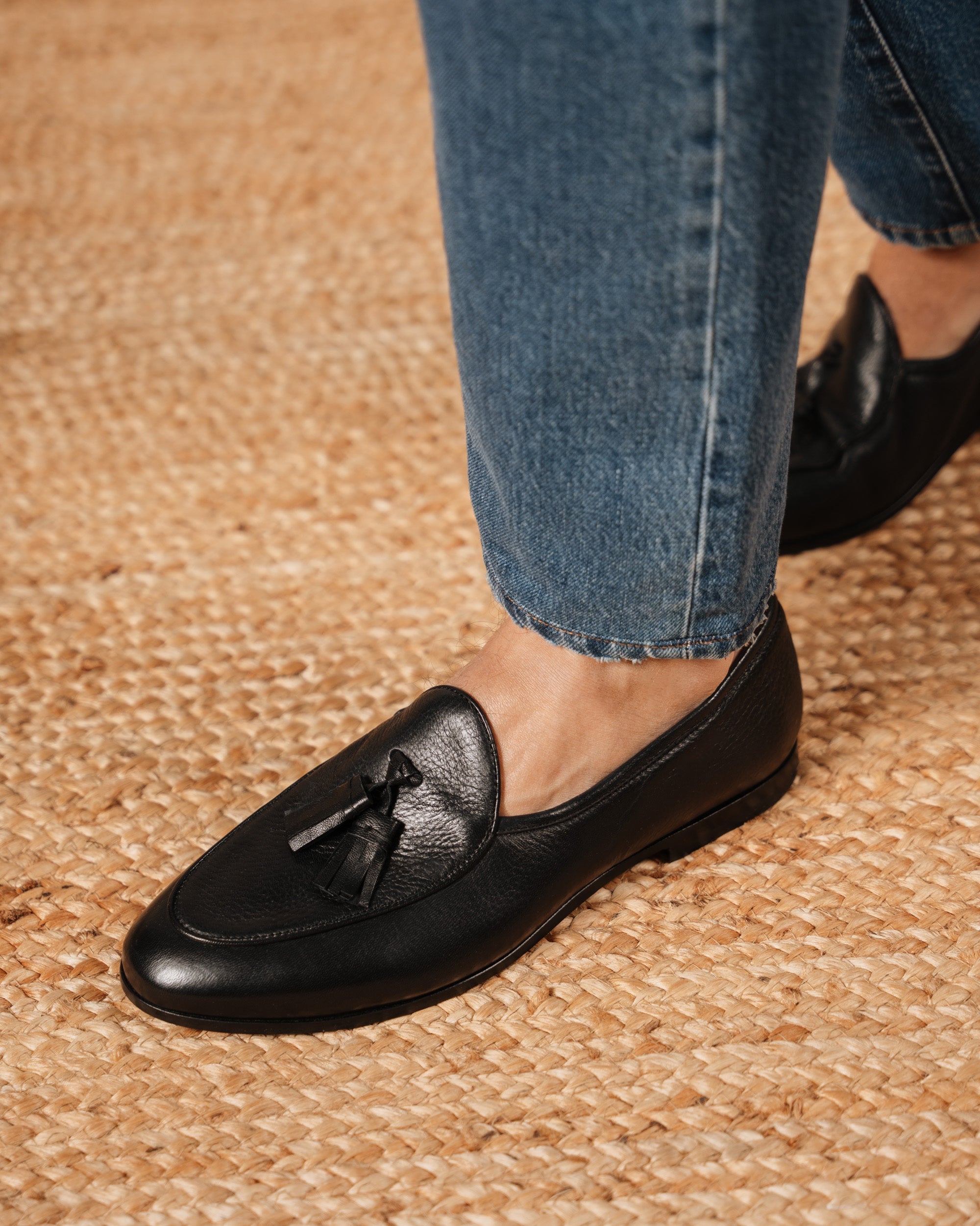 Bellagio Tassel Loafer – Black Milled Leather with Premium Leather Sole