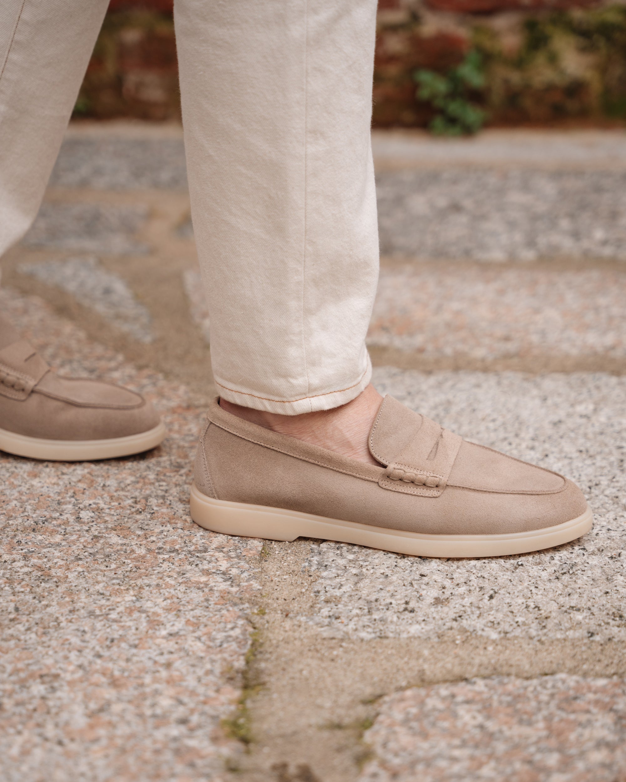 Harbour | Casual Loafer – Beige Suede Leather with Comfortable Cup Sole & Leather Lining