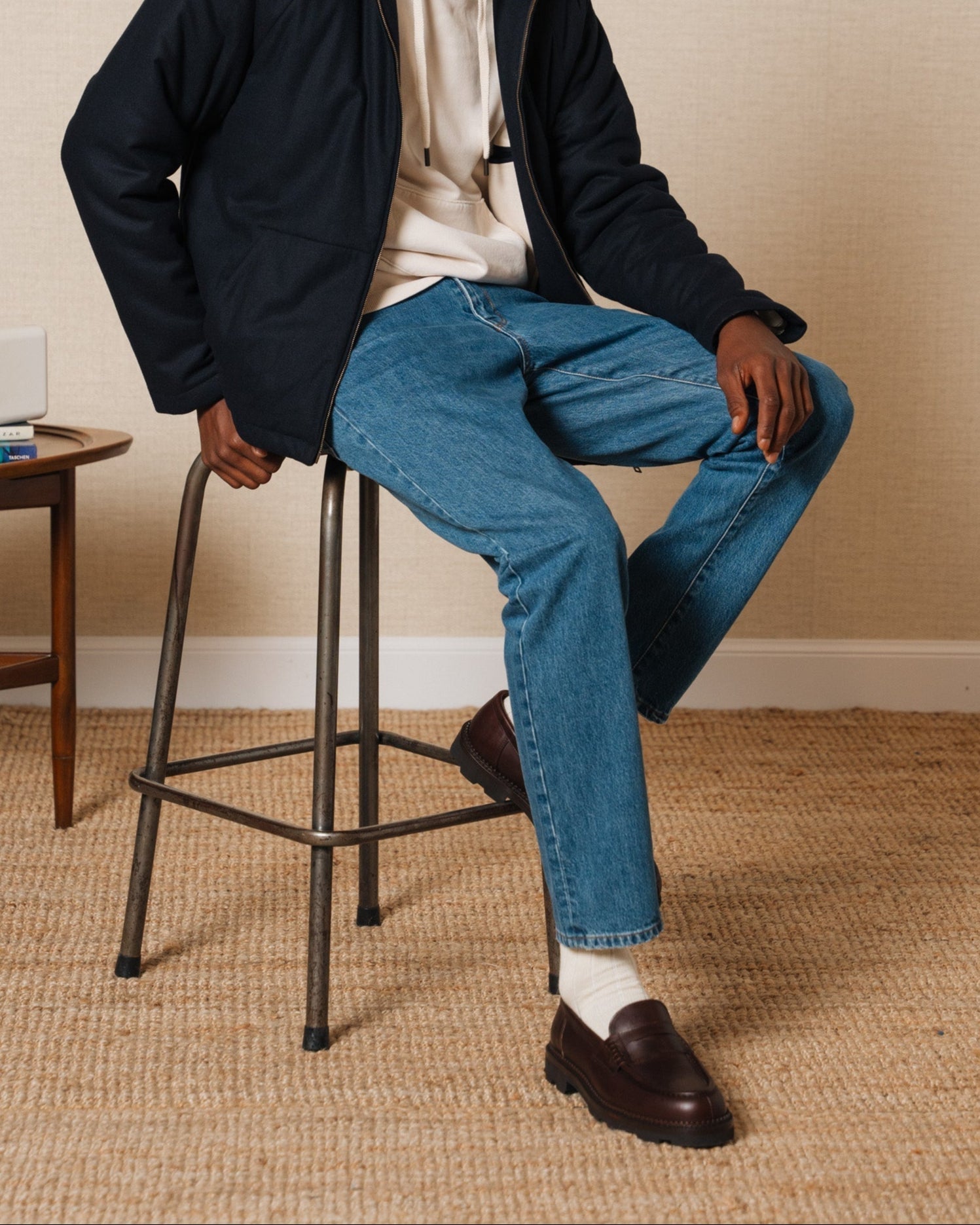 Montclair | Penny Loafer – Dark Brown Leather with Rubber Lug Sole & Fine Stitching