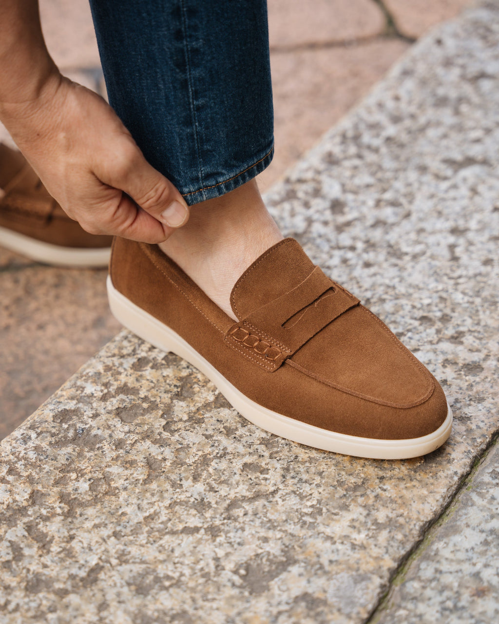 Harbour | Casual Loafer – Tobacco Brown Suede Leather with Comfortable Cup Sole & Leather Lining