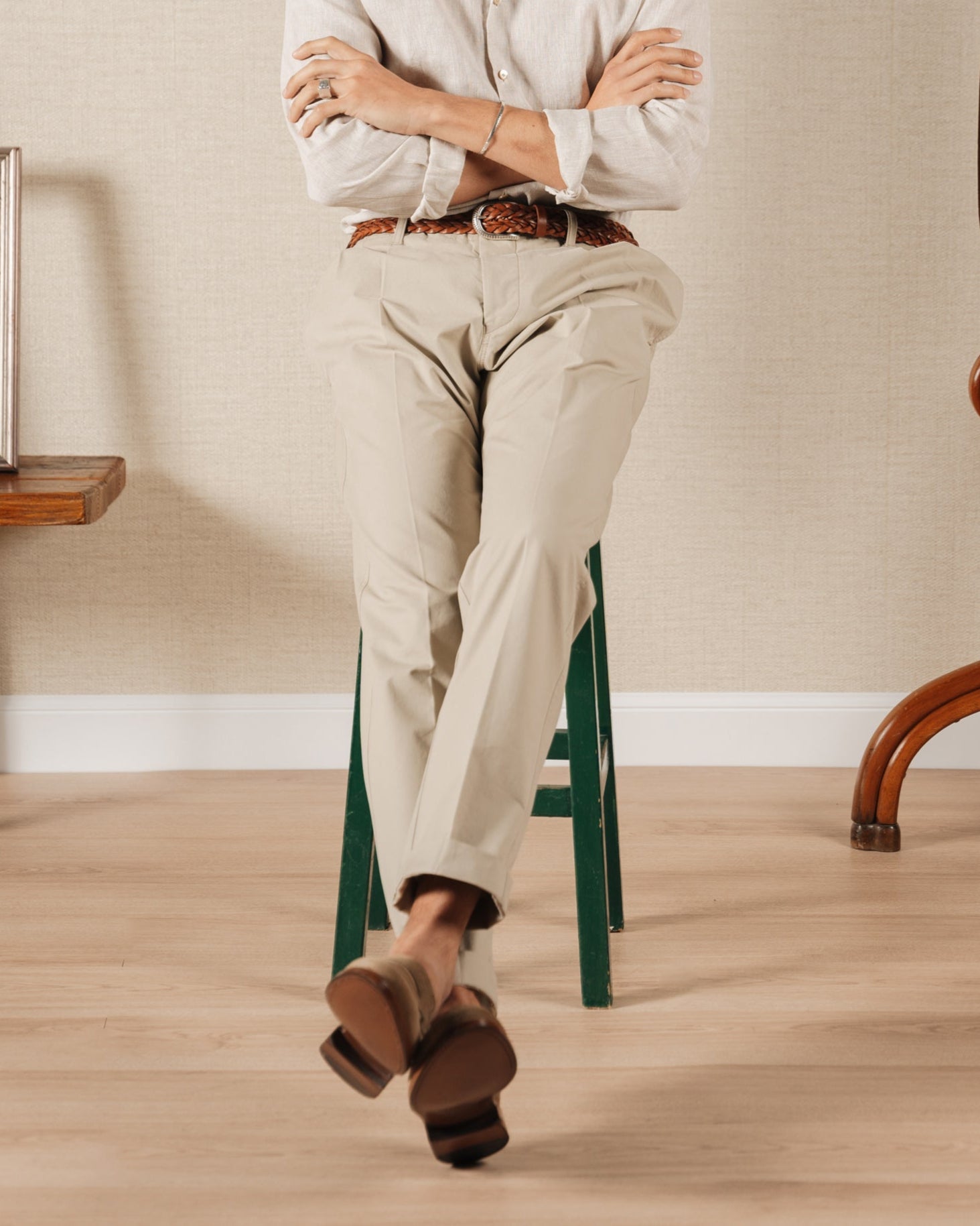 Strider | Penny Loafer – Sand Suede with Leather Sole & Blake-Rapid Construction