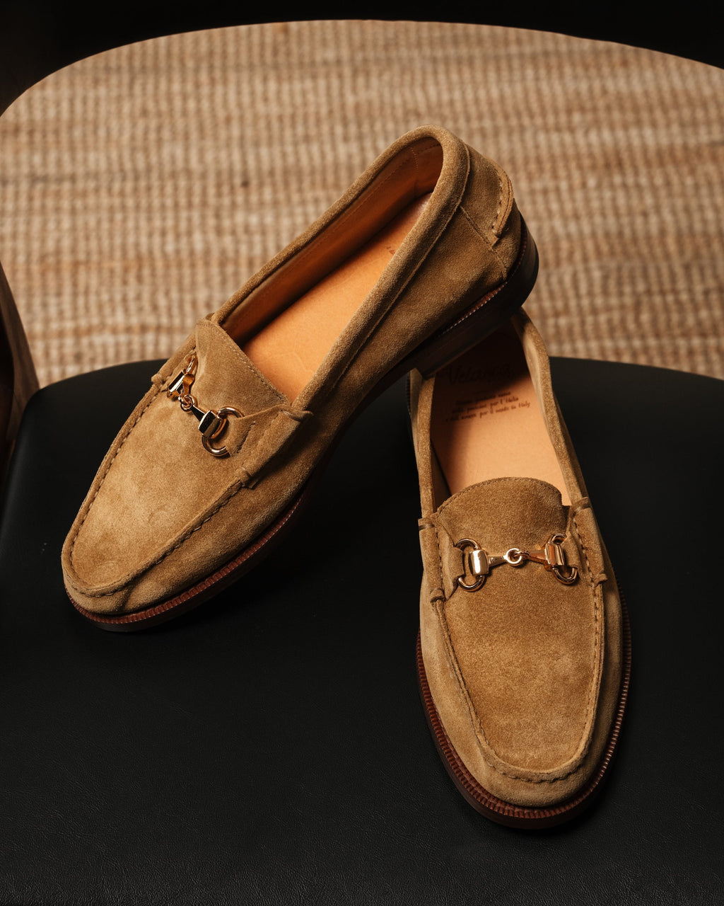 Raiser, Horsebit Penny Loafers - Beige Suede Calf Leather | Classic Collection