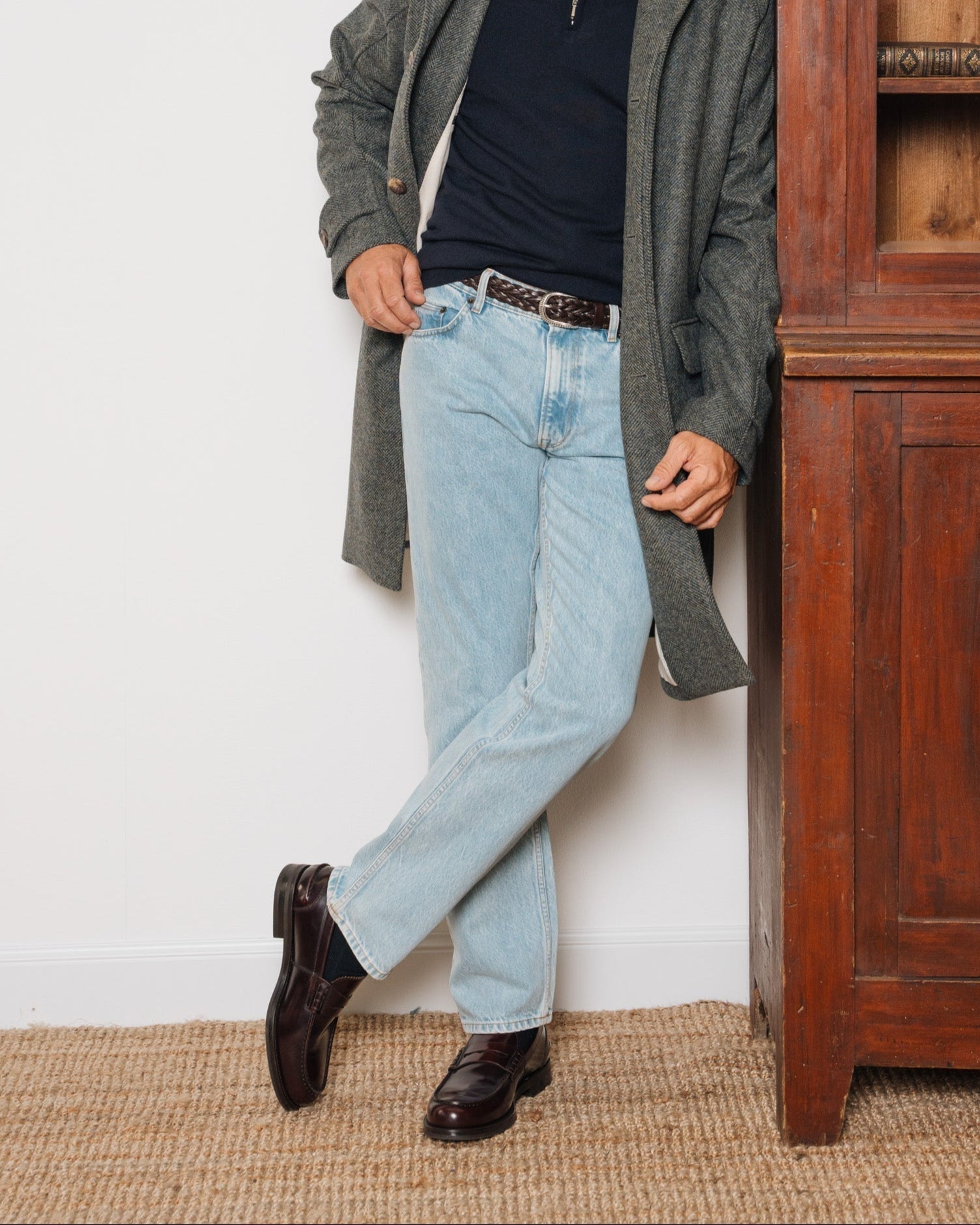 Valentino | Heritage Penny Loafer – Burgundy Brown Smooth Abraded Leather with Premium Leather Sole & Signature Stitch Accents