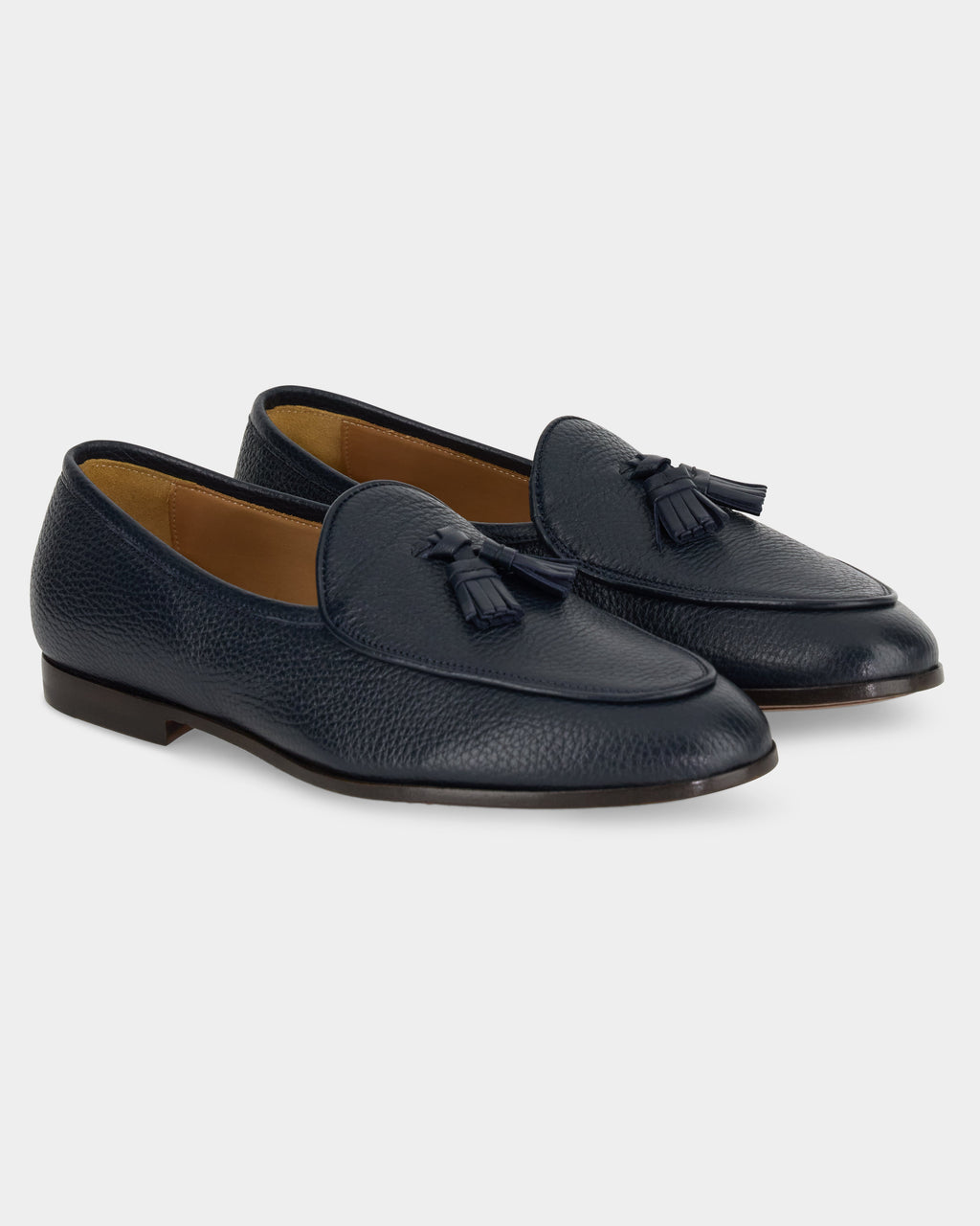 Bellagio Tassel Loafer – Blue Milled Leather with Premium Leather Sole