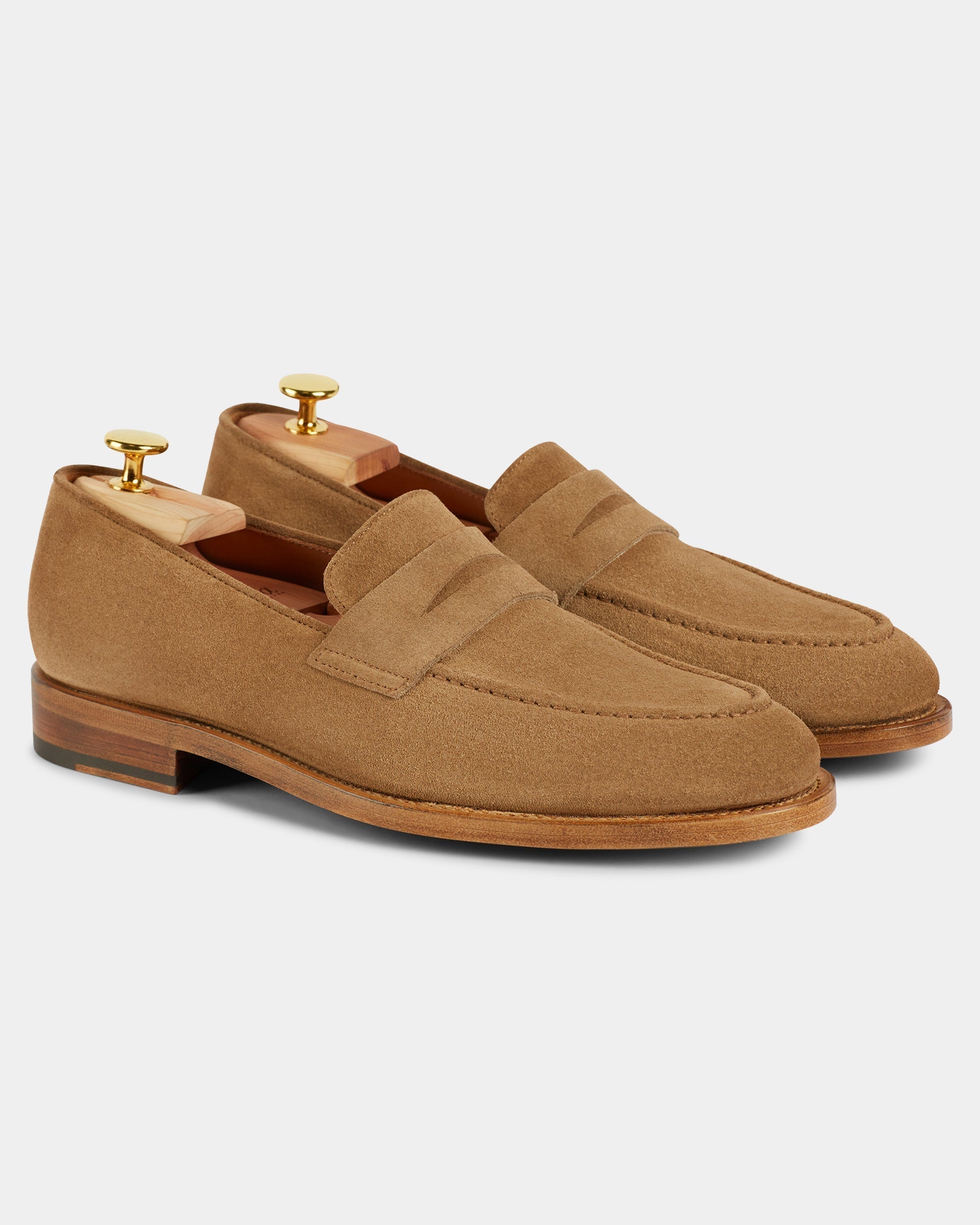 Strider | Penny Loafer – Sand Suede with Leather Sole & Blake-Rapid Construction